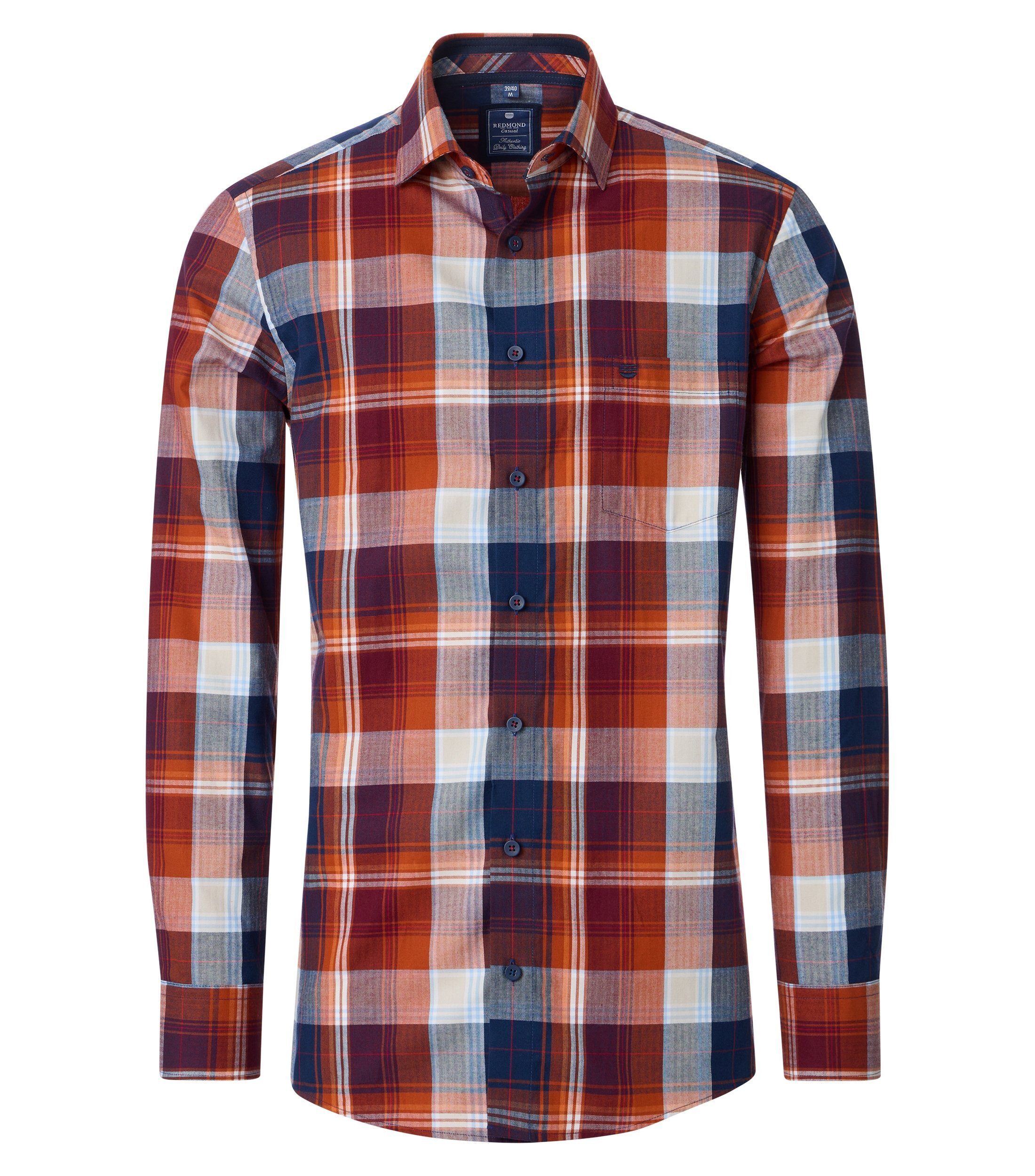 Redmond Langarmhemd kariert Comfort Fit