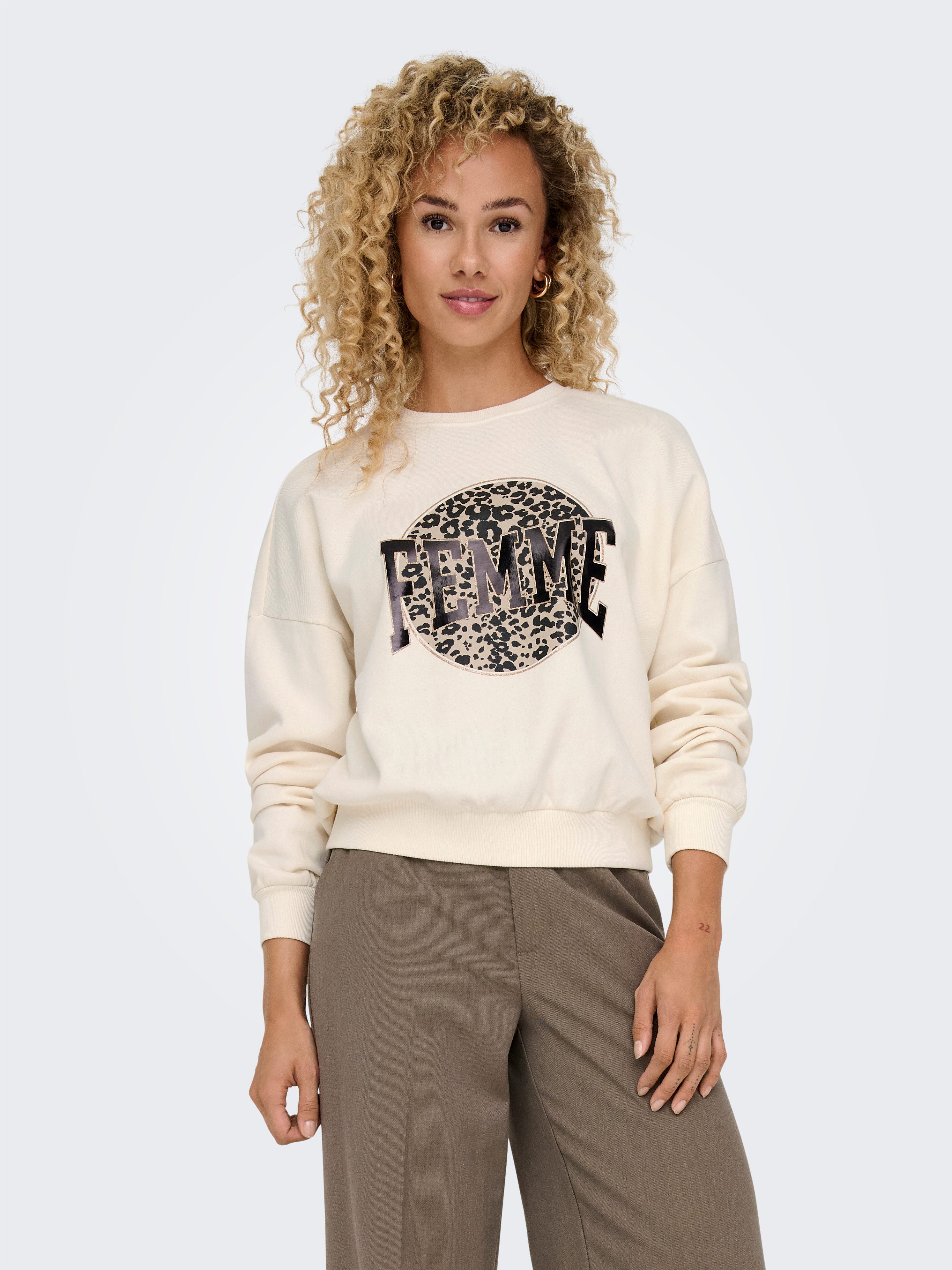 ONLY Sweatshirt ONLLAUREN L/S LEO O-NECK günstig online kaufen
