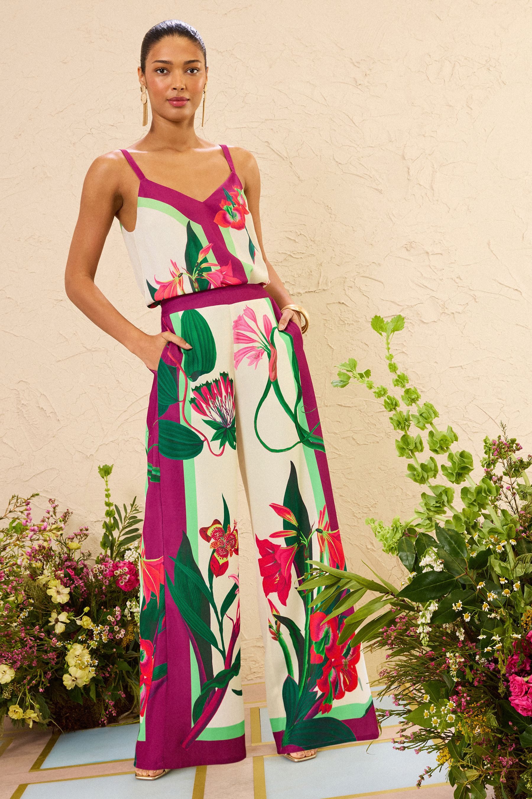 Love & Roses Palazzohose Love & Roses Schlupfhose mit weitem Bein, Regular (1-tlg)