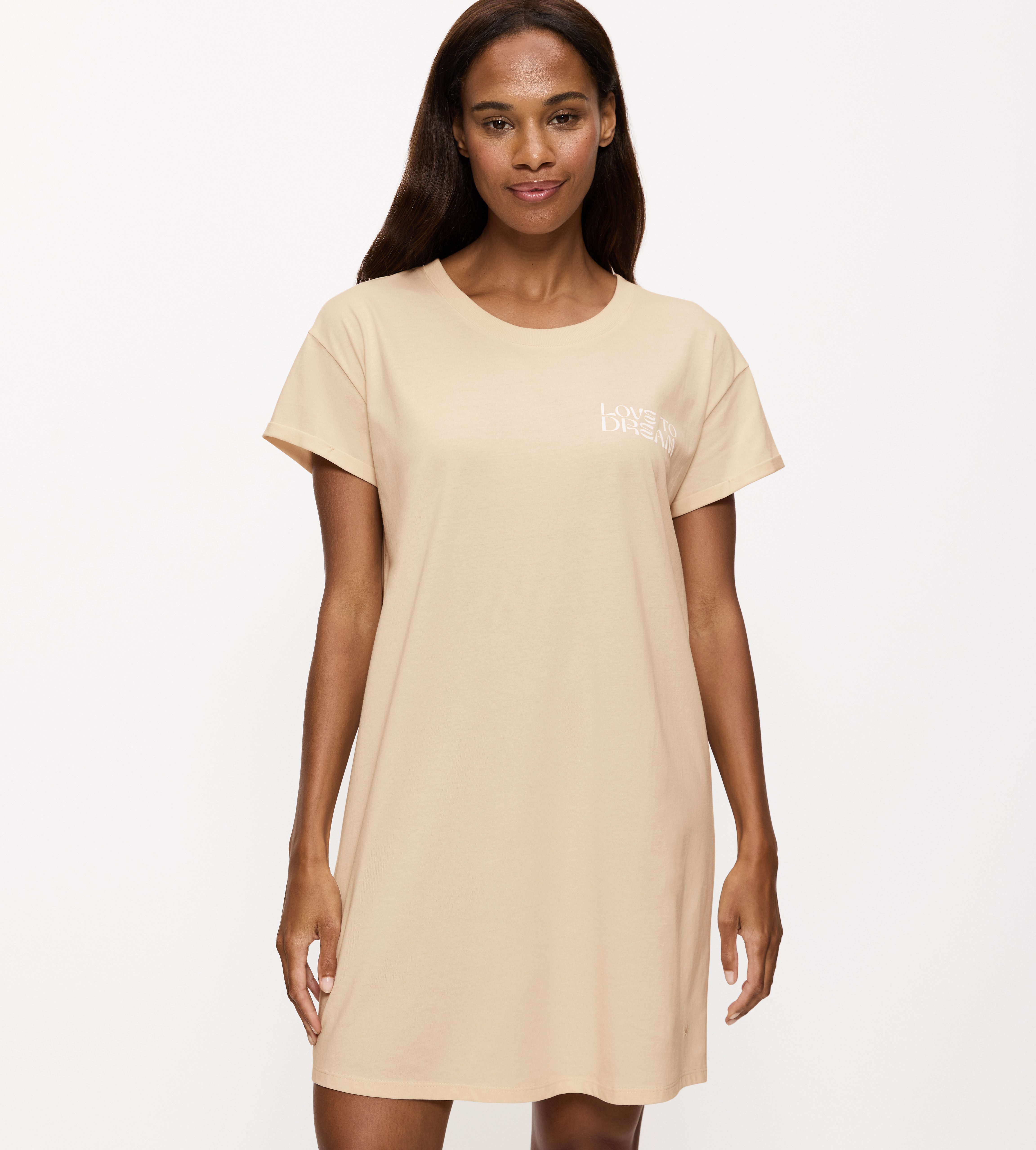 Triumph Nachthemd Nightdresses NDK X weich, atmungsaktiv, gerippter Rundhalsausschnitt, Kurzarm