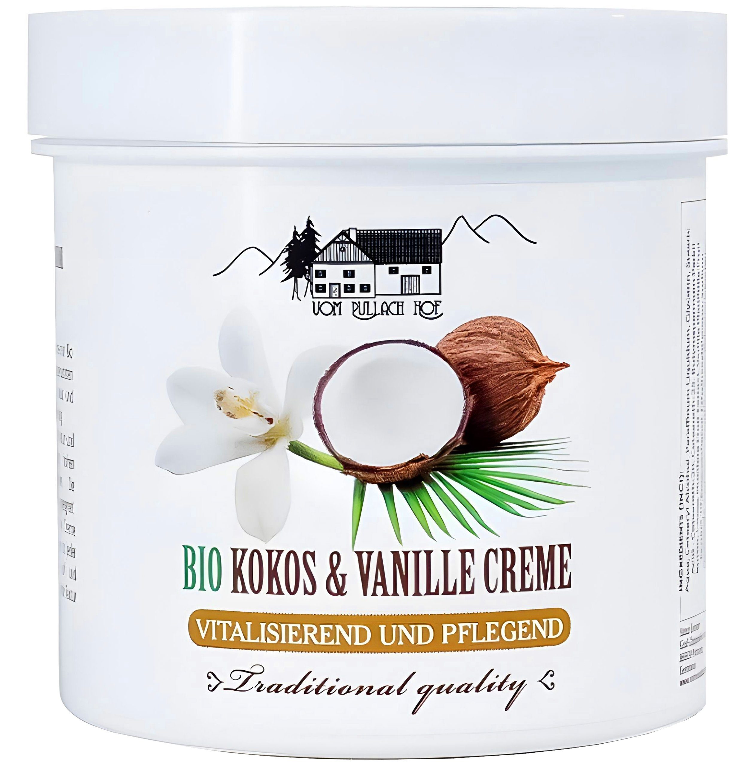 Feuchtigkeitscreme BIO KOKOS und VANILLE CREME 250ml Vitalisierend Körpercreme 68