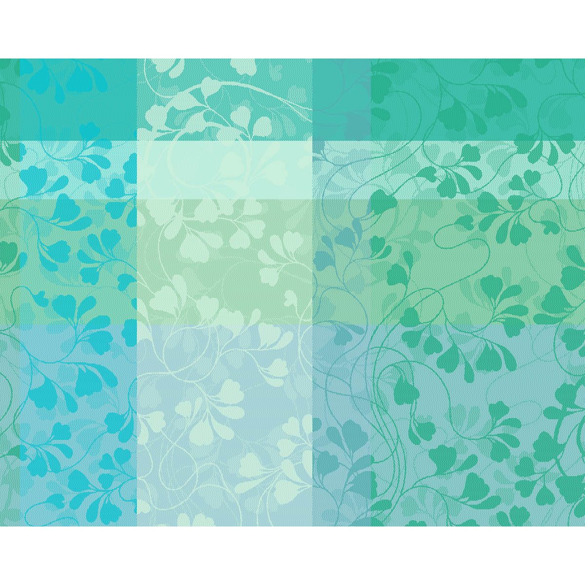 Garnier Thiebaut Platzset Tischsets (2x Set) Mille Feuillages Turquoise 40x50 cm, (Set, 2-St), unbehandelt