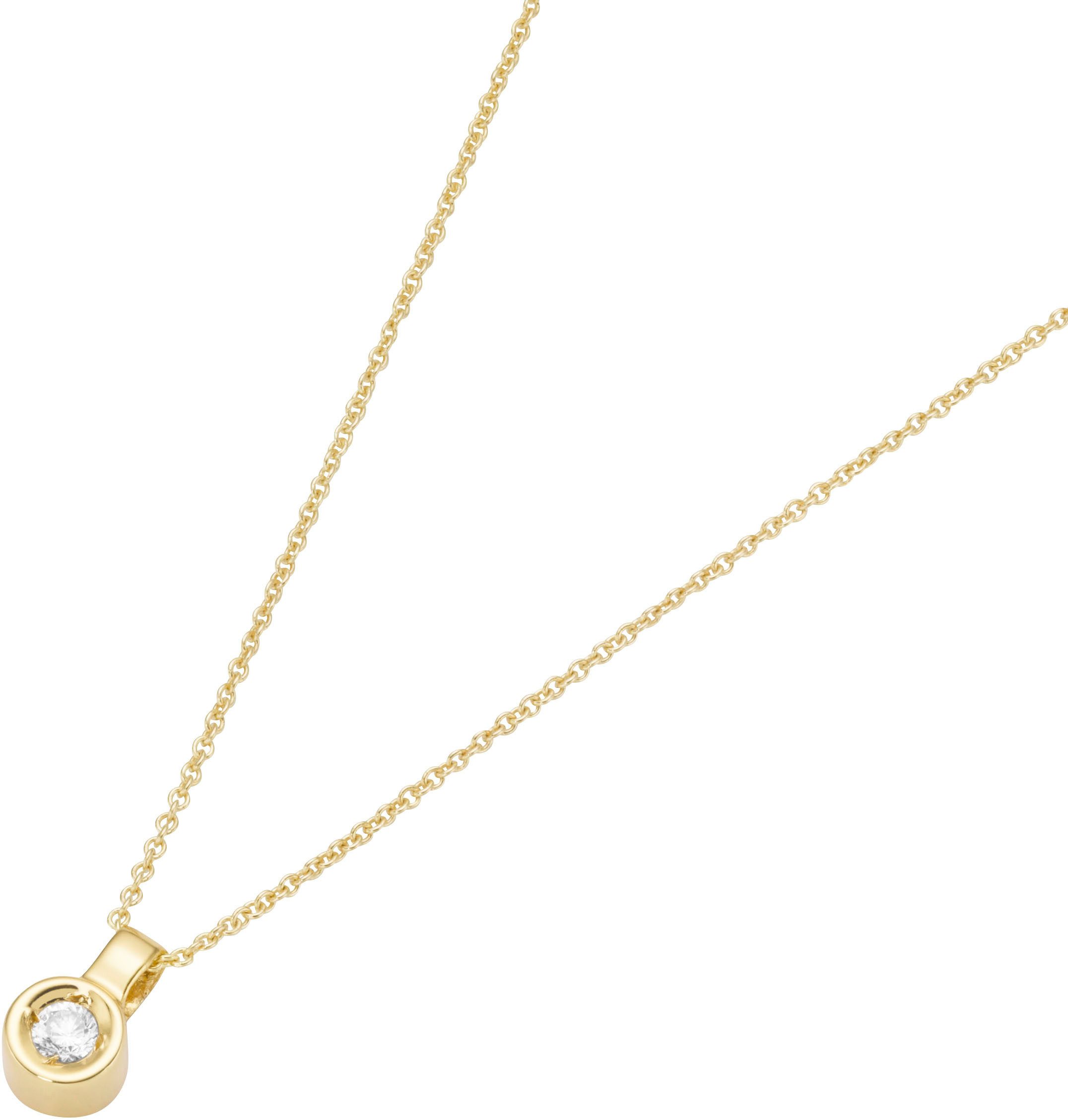 Firetti Kette mit Anhänger Schmuck Geschenk Gold 375 Halsschmuck Halskette Goldkette Solitär