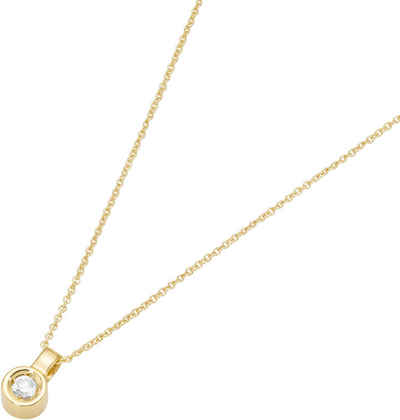 Firetti Kette mit Anhänger Schmuck Geschenk Gold 375 Halsschmuck Halskette Goldkette Solitär