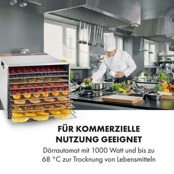 Klarstein Dörrautomat Fruit Jerky Steel 10 Dörrautomat 1000 W, Dörrgerät Dehydrator Dörrapparat