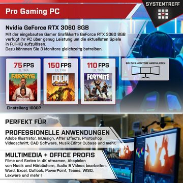 SYSTEMTREFF Basic Gaming-PC (AMD Ryzen 3 4100, GeForce RTX 3060, 16 GB RAM, 512 GB SSD, Luftkühlung, Windows 11, WLAN)