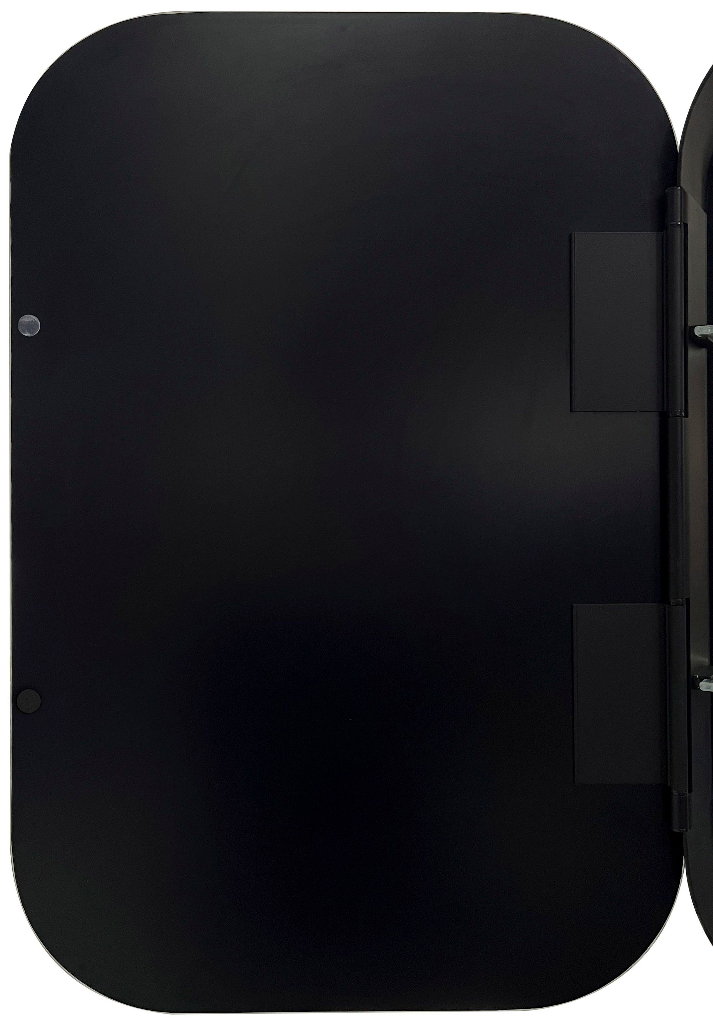 oval, Badezimmerspiegelschrank Alumunium Talos und aus Echtglas, cm, 40x60 IP24, BxH: schwarz