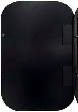 Talos Badezimmerspiegelschrank oval, BxH: 40x60 cm, aus Alumunium und Echtglas, IP24, schwarz