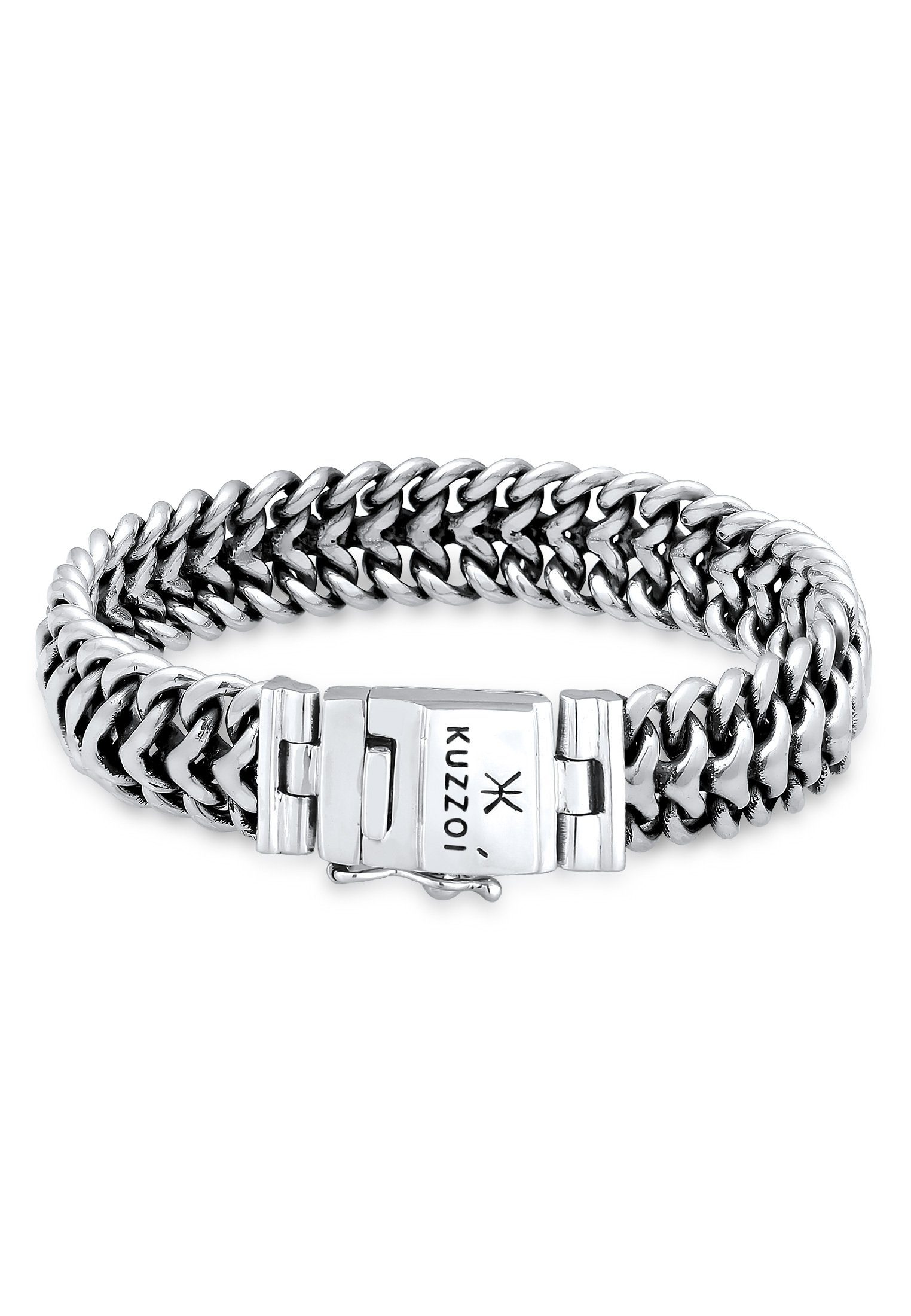 Silber Armband Herren Gliederkette 925er Kuzzoi Panzerarmband