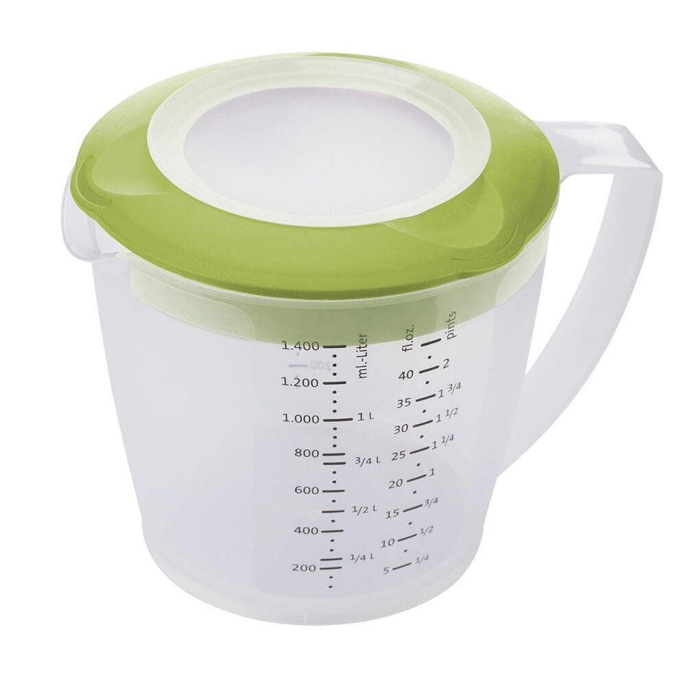 WESTMARK Rührschüssel mit Spritzschutz, Deckel und Ausgießer, Kunststoff, Füllvolumen: 1,4, PP