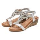 LASCANA Sommerschuh Sandalette Sandale, Sommerschuh mit leichtem Keilabsatz und Glitzer-Steinchen