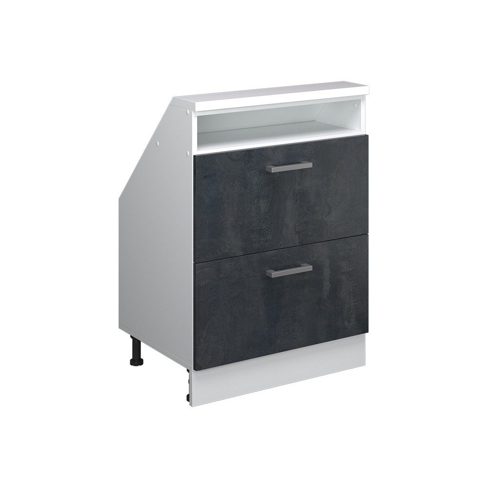Vicco Unterschrank R-Line, Schwarz Beton/Weiß, 60 günstig online kaufen