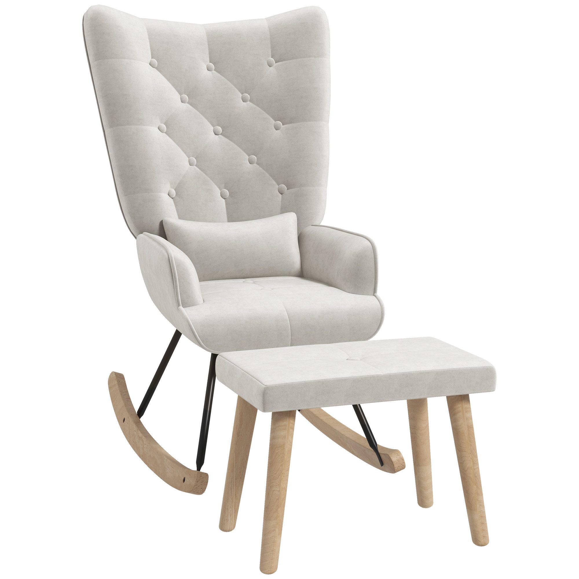 HOMCOM Relaxsessel Ohrensessel mit Hocker, Kissen, günstig online kaufen