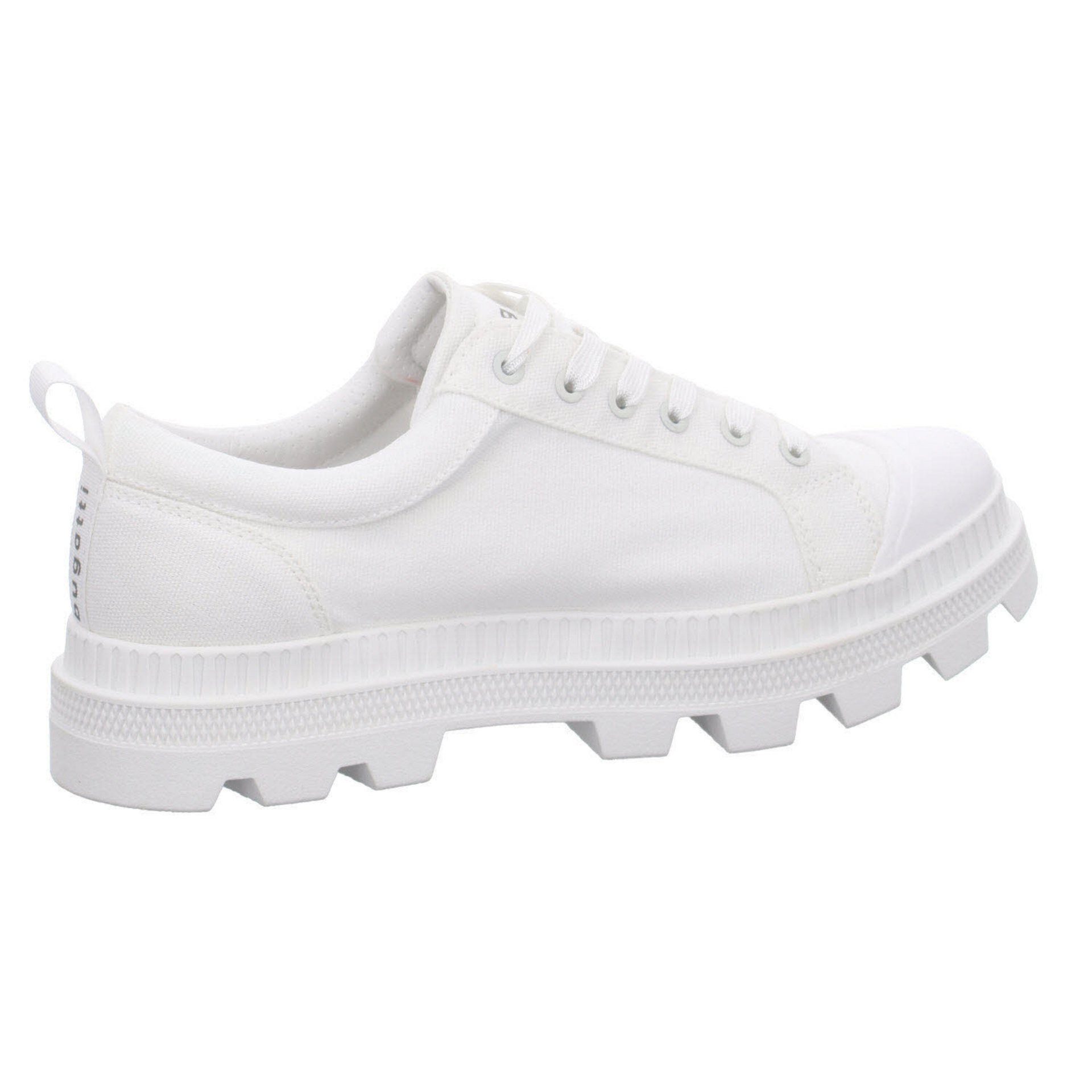 white/ bugatti Synthetikkombination Schnürschuh Damen Daiquiri Sneaker Leinenschuh Schuhe