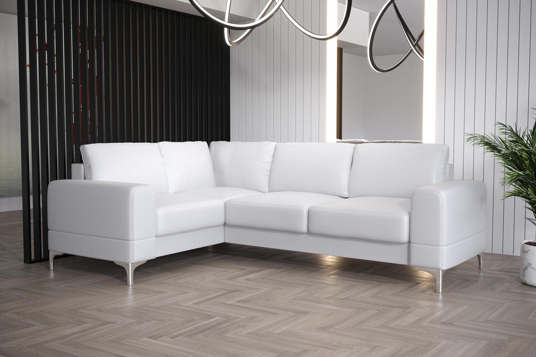 JVmoebel Ecksofa Wohnzimmer Sofa L-Form Möbel Modern Luxus Ecksofa Couch, Made in Europe Weiß