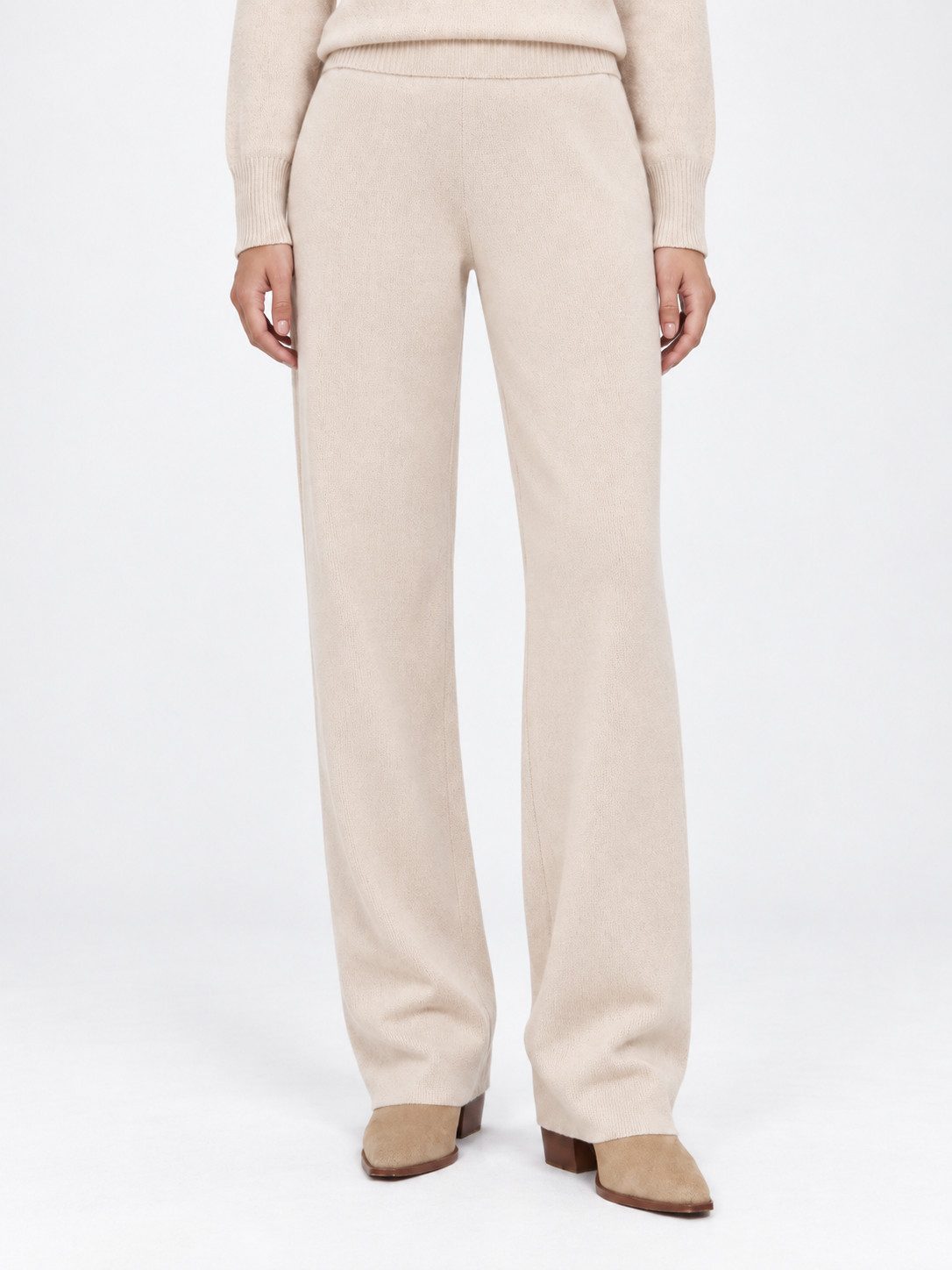 Passioni Strickhose Damen Feinstrick – Gerade Passform, Elastischer Bund