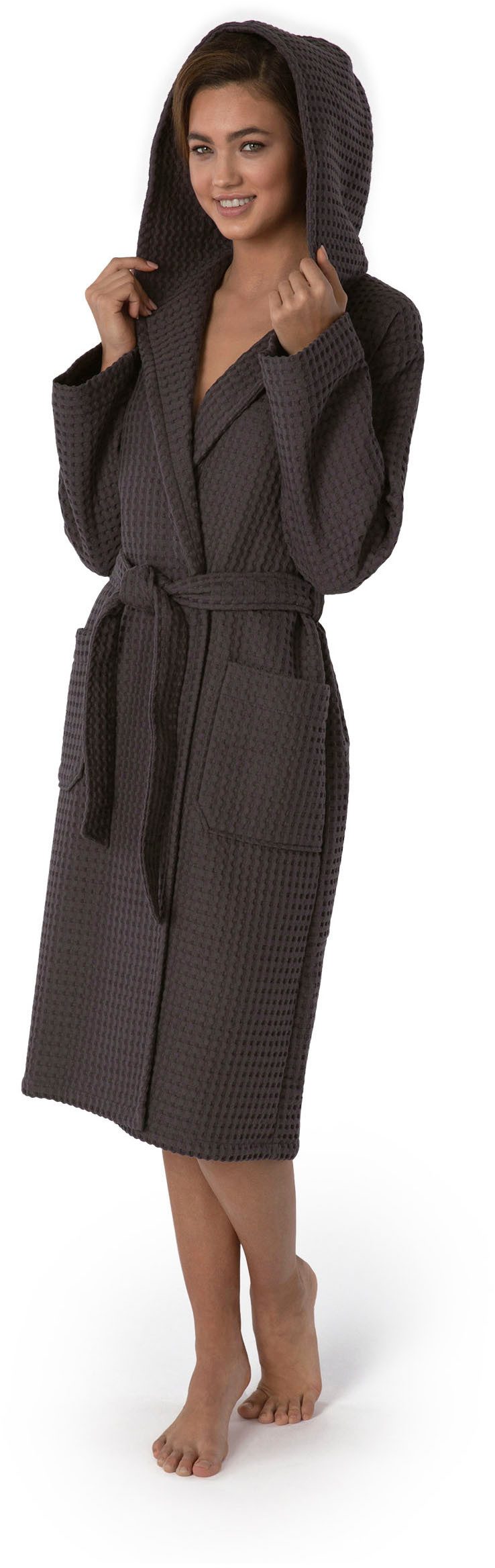 Möve Unisex-Bademantel Piquée, ideal für Sauna & Spa, Hotelbademantel, Morg günstig online kaufen