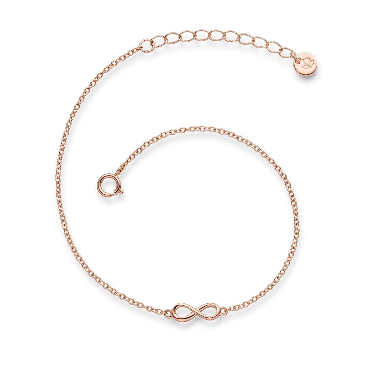 Glanzstücke München Silberarmband Infinity roségold, aus Sterling Silber