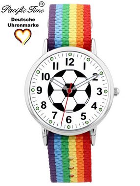 Pacific Time Quarzuhr Kinder Armbanduhr analog Mädchen Jungen Fußball Fan Sport, Wechselarmband Mix and Match - Gratis Versand