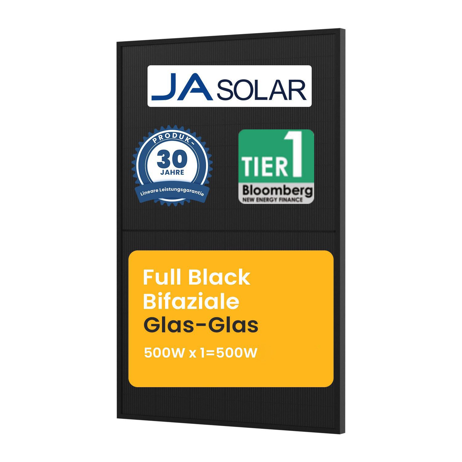 JA SOLAR Balkonkraftwerk JA Solar 500Wp Full Black Bifaziale Solarmodule