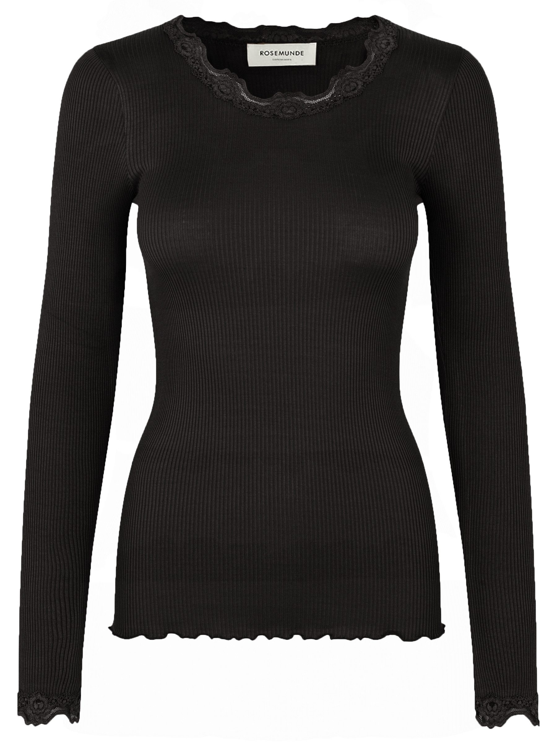 rosemunde Longsleeve Babette silk shirt Langarm, mit Spitze, feminin, beque günstig online kaufen