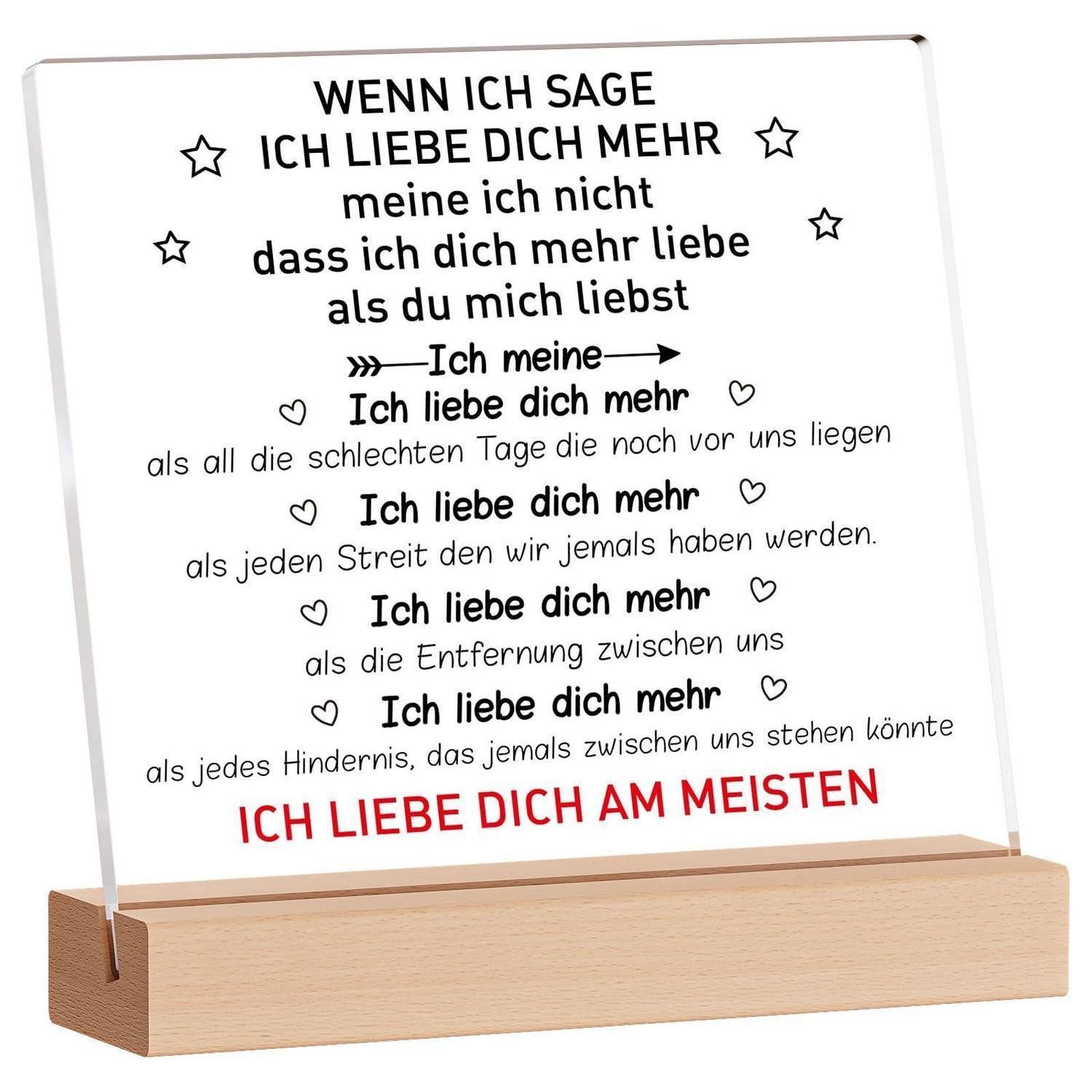 LuxusKollektion Wanddekoobjekt Acryl Herz Dekoration Ich Liebe Dich (1 St)