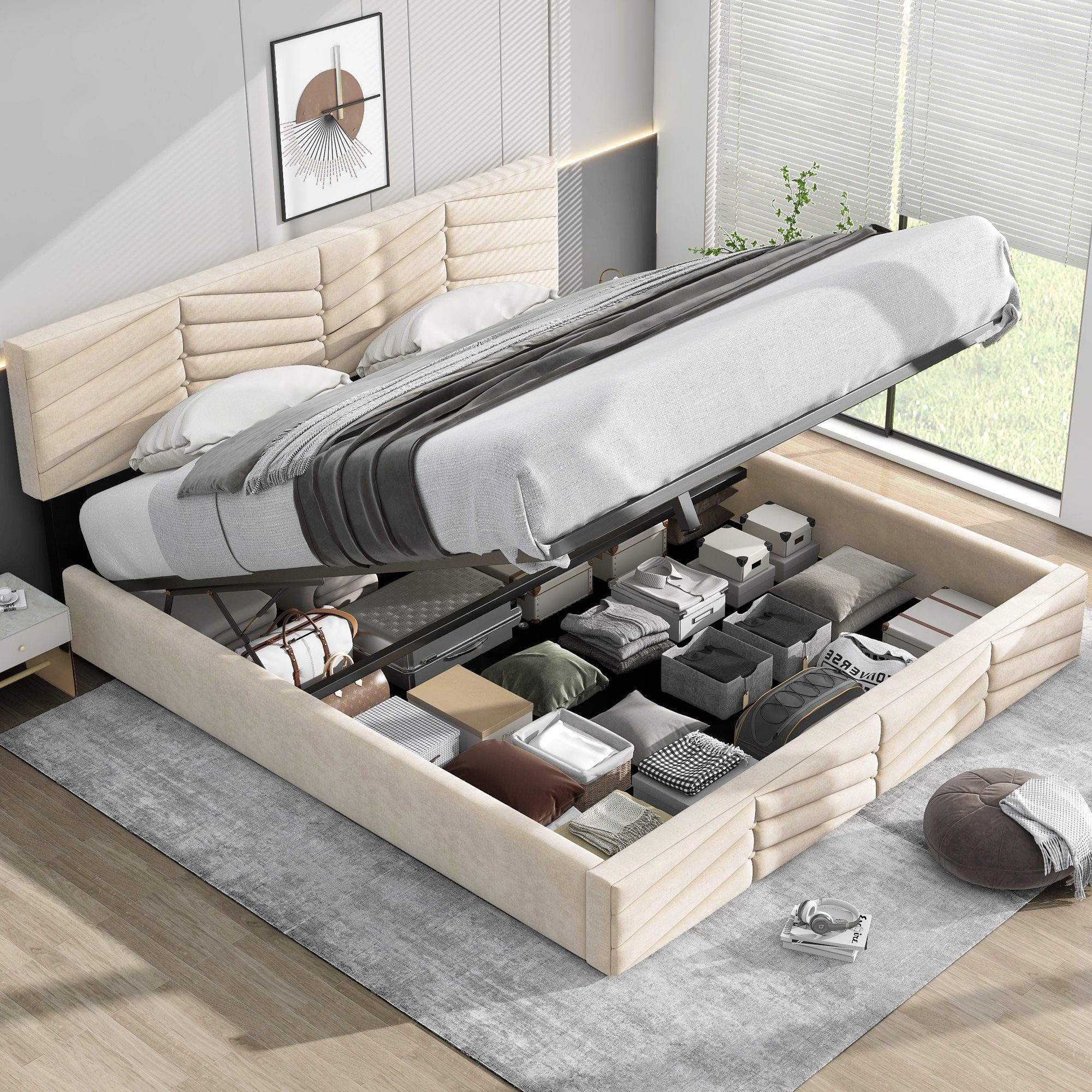 HAUSS SPOLE Polsterbett Polsterbett hydraulisches Doppelbett günstig online kaufen