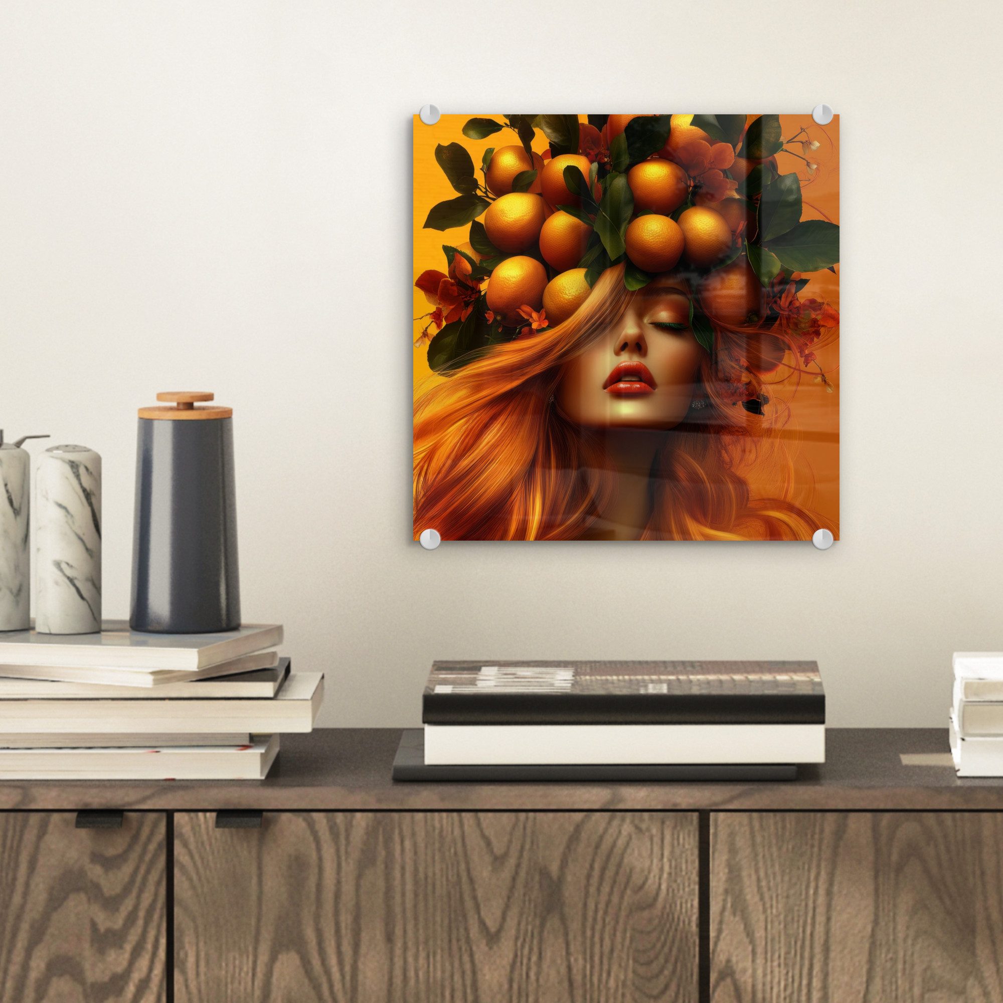 MuchoWow Acrylglasbild Frau - Zitronen - günstig online kaufen