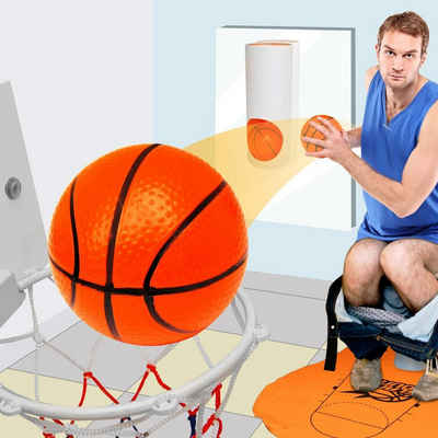 Goods+Gadgets Spielball Mini Toiletten Basketball Set (Basketballkorb & Bälle), für Klo & WC und Badezimmer
