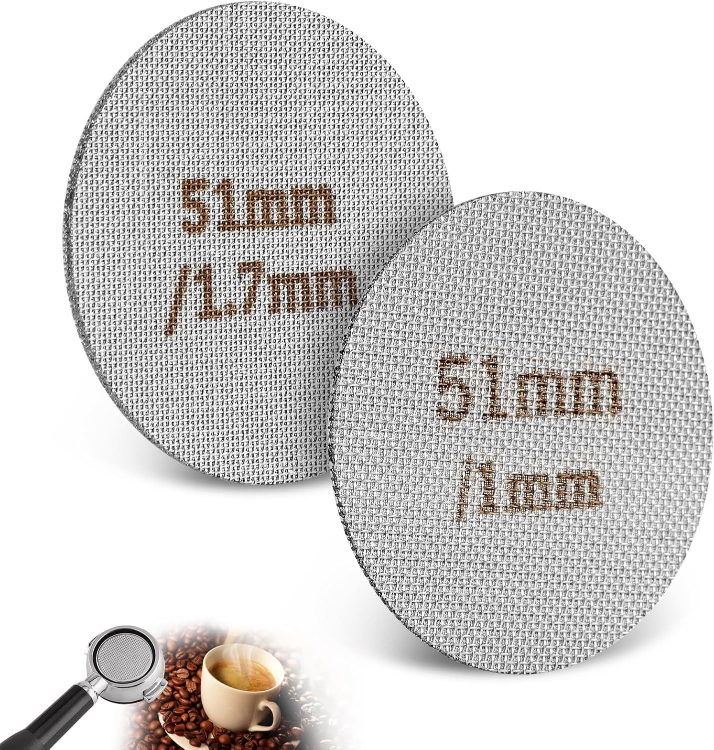 FELIXLEO Tamper Puck Screen 51 mm Espressosieb Edelstahl für Siebträger