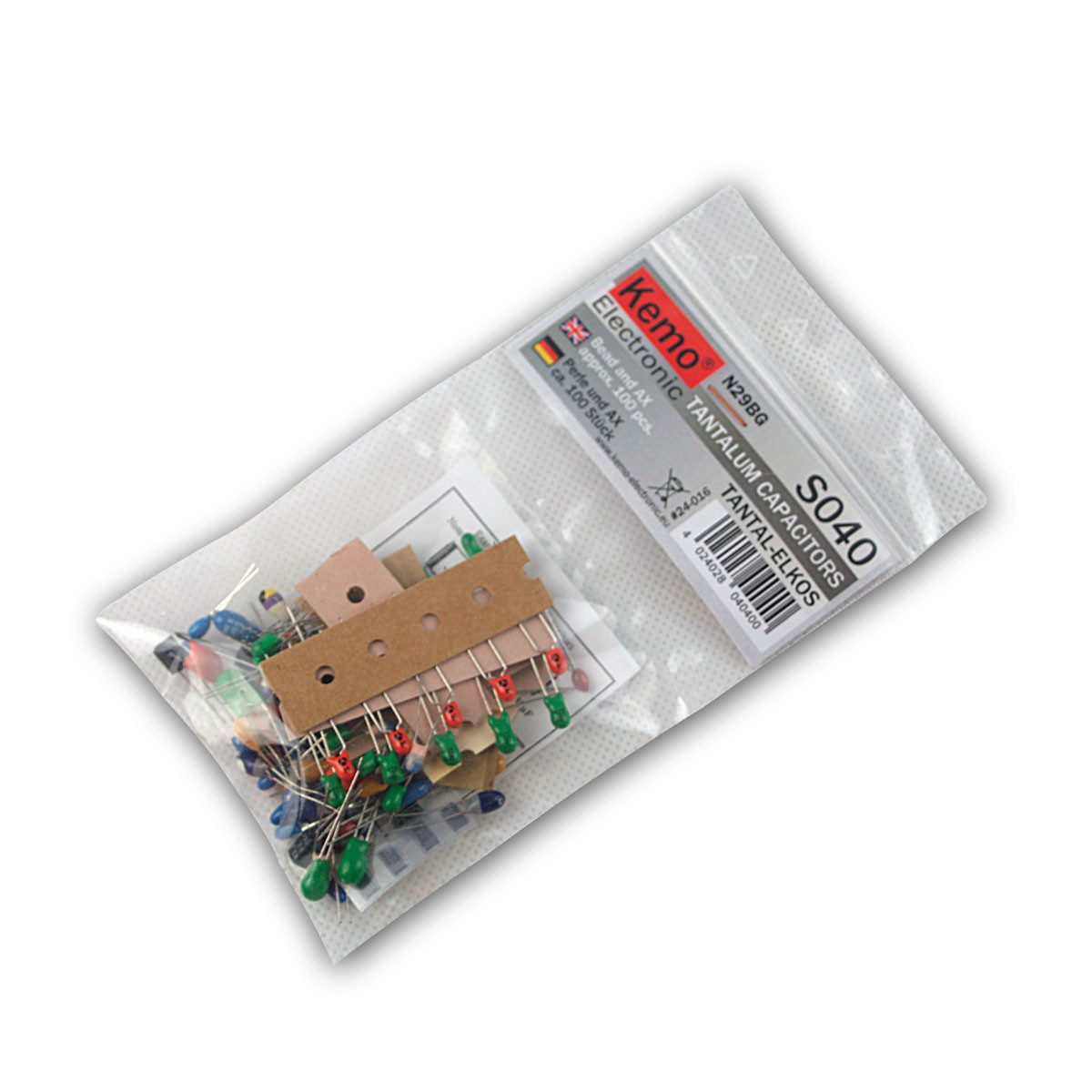 Kemo Modellbausatz Sortiment Tantal-Elkos Perle und AX ca. 100 Stk