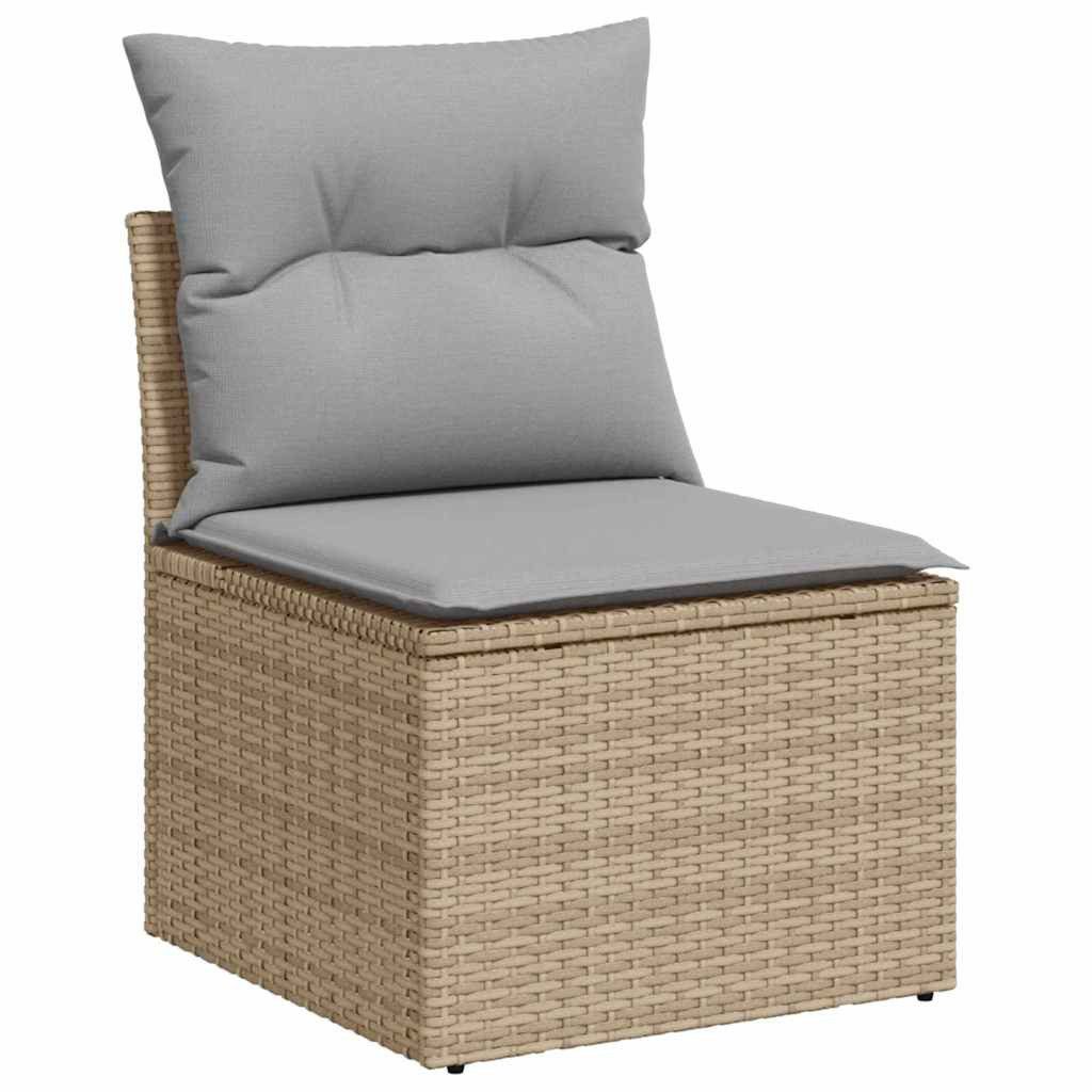 vidaXL Loungesofa Gartensofa-set 11 stk. 10-Sitzanzahl Beige und Hellgrau, 11 Teile