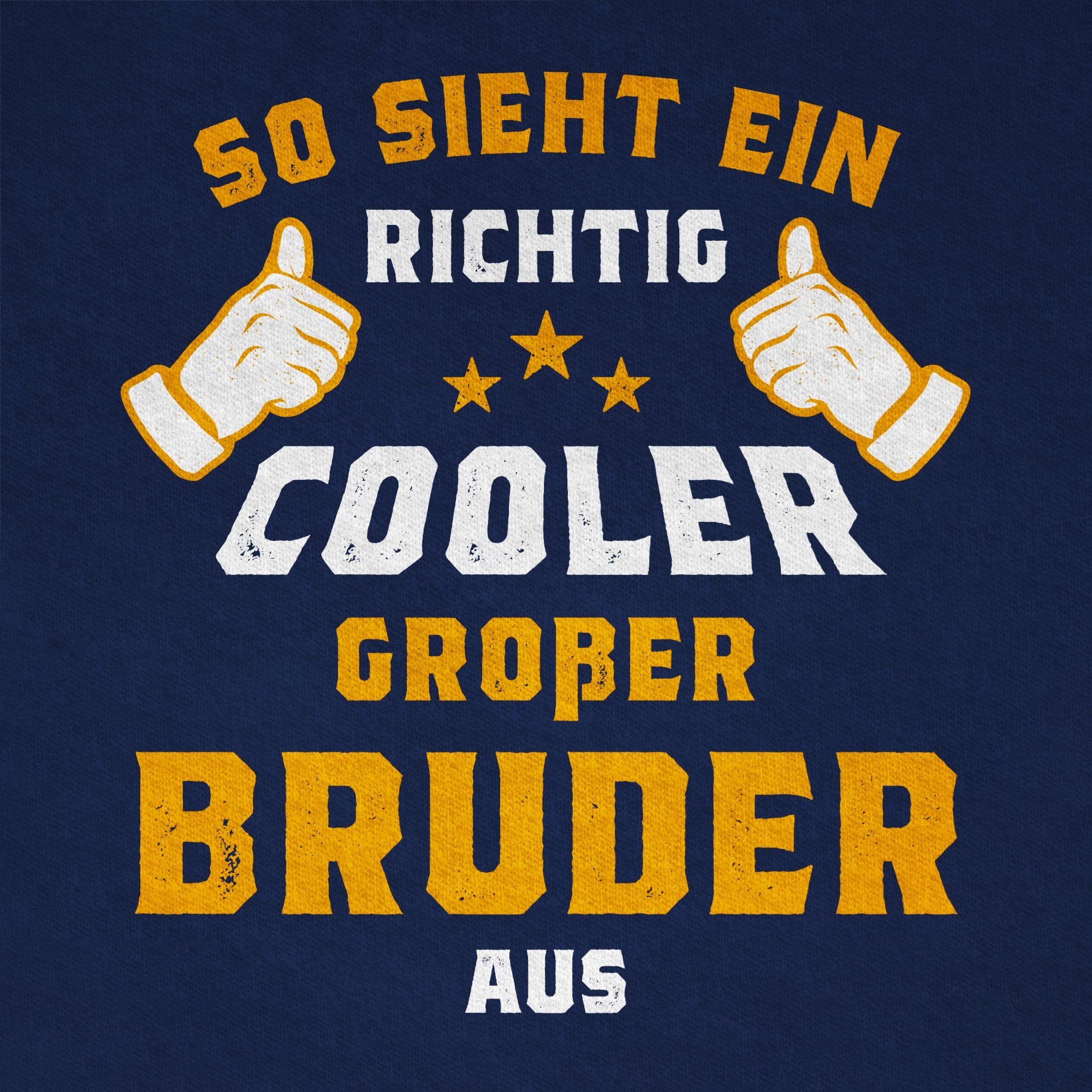 Shirtracer T-Shirt So sieht ein richtig cooler großer Bruder aus Orange (1-tlg) Großer Bruder – Bild 3 von 5