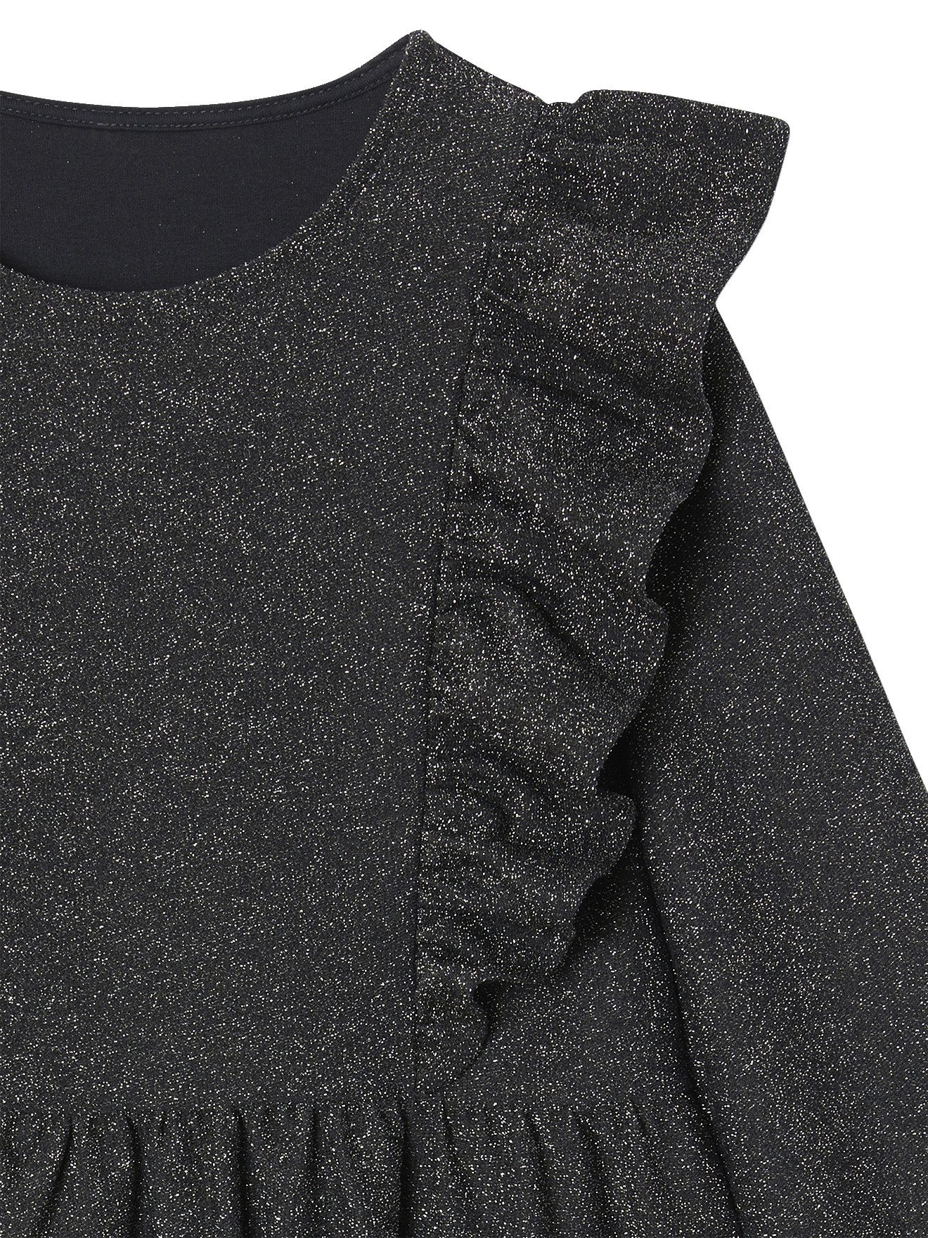 vertbaudet Minikleid Mädchen Jerseykleid mit Glitzer-Effekt