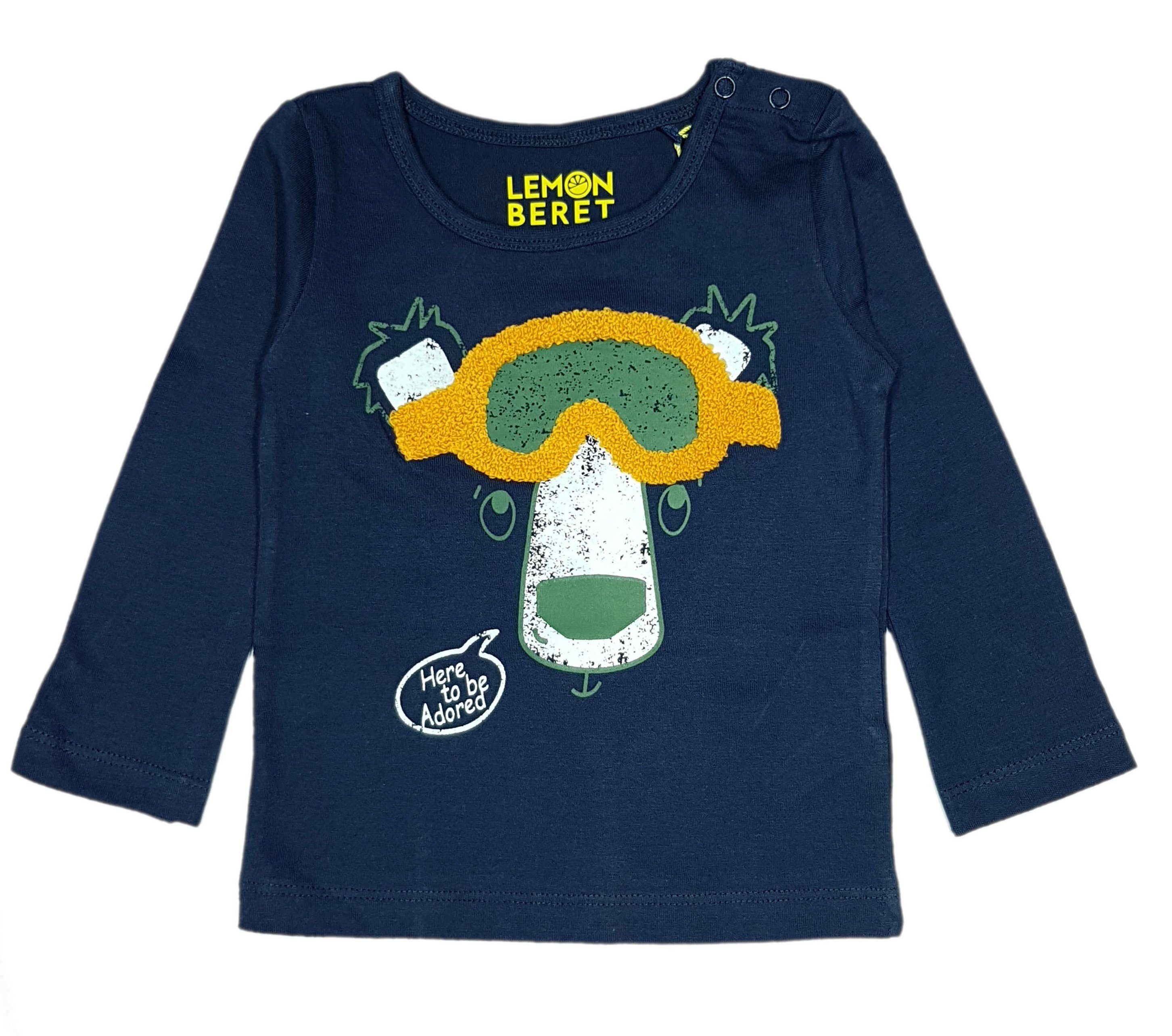 Rundhalspullover Lemon Beret Unisex Sweatshirt mit Applikation blau