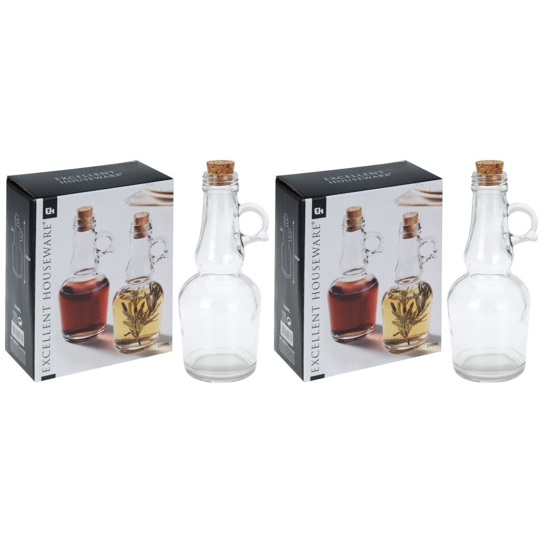 Ultra Clean Gewürzstreuer 2 x Öl/Essig Set aus Glas 7x18 cm