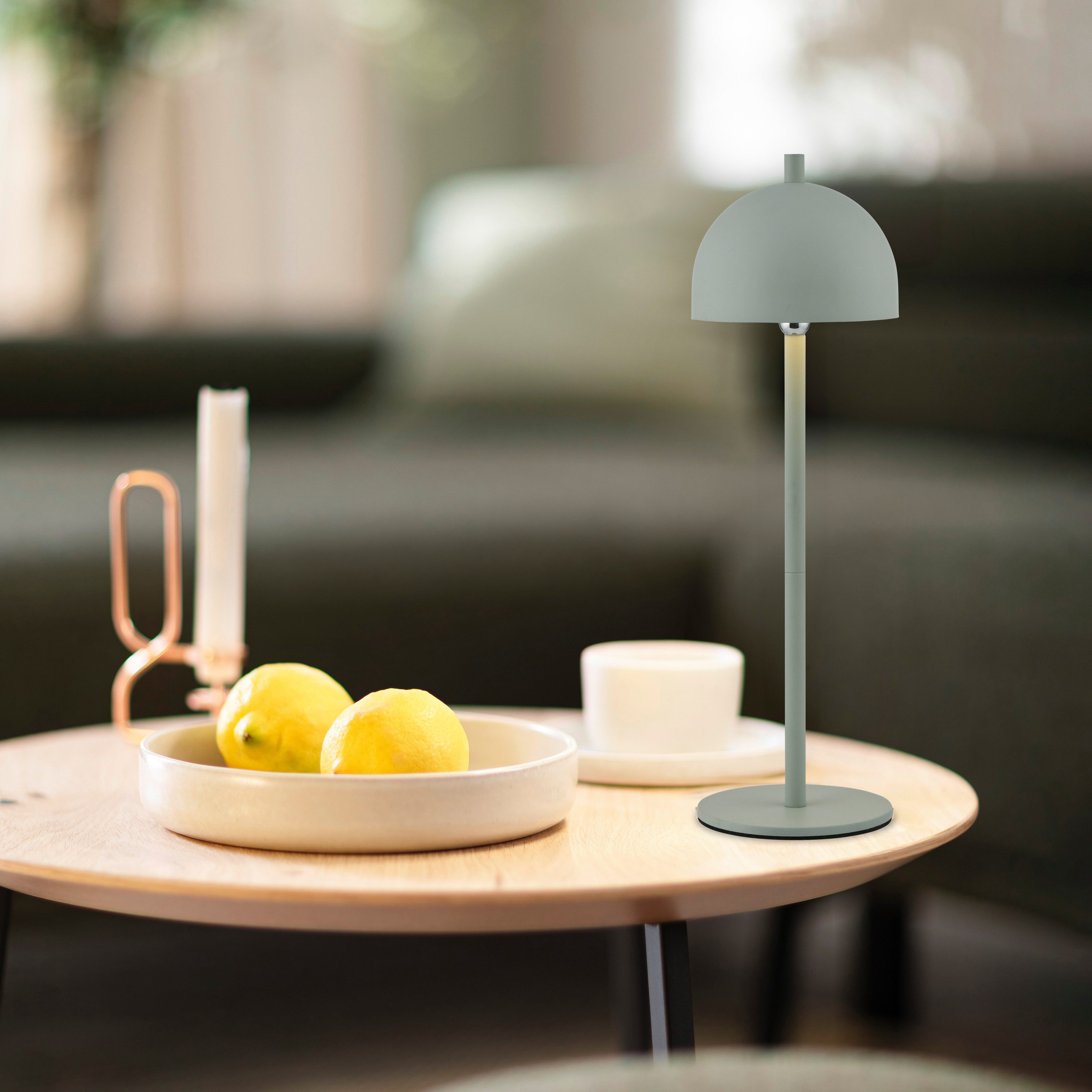 SCHÖNER WOHNEN-Kollektion LED Tischleuchte BELLIS, USB-Ladefunktion, LED fest integriert, Warmweiß, SCHÖNER WOHNEN Kollektion, Touchdimmer, Memoryfunktion, IP54, Akku