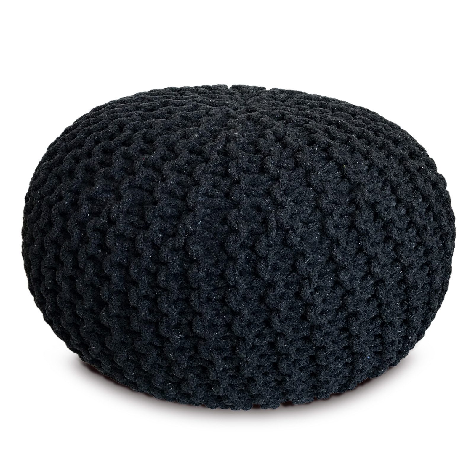 Amagohome Sitzhocker Strickhocker Pouf Ø45 o. 55cm Bodenkissen Sitzpouf XXL Baumwolle recyc