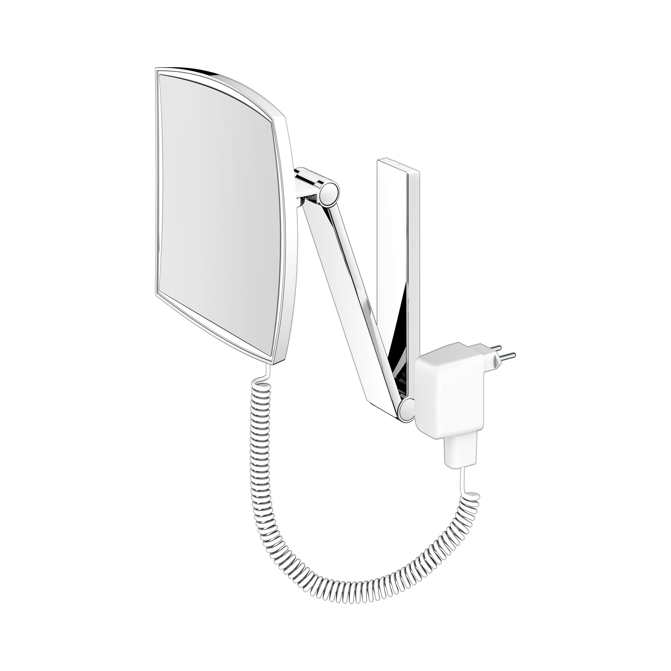 Keuco Kosmetikspiegel iLook_move (Blendfrei, 12 V Steckernetzteil), 5-fache Vergrößerung, mit Steckernetzteil, verchromt, Made in Germany