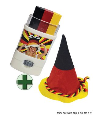 Karneval-Klamotten Kostüm Hut Deutschland Fußball mit Schminkstift, Weltmeisterschaft WM EM Fan Artikel Fußball Party