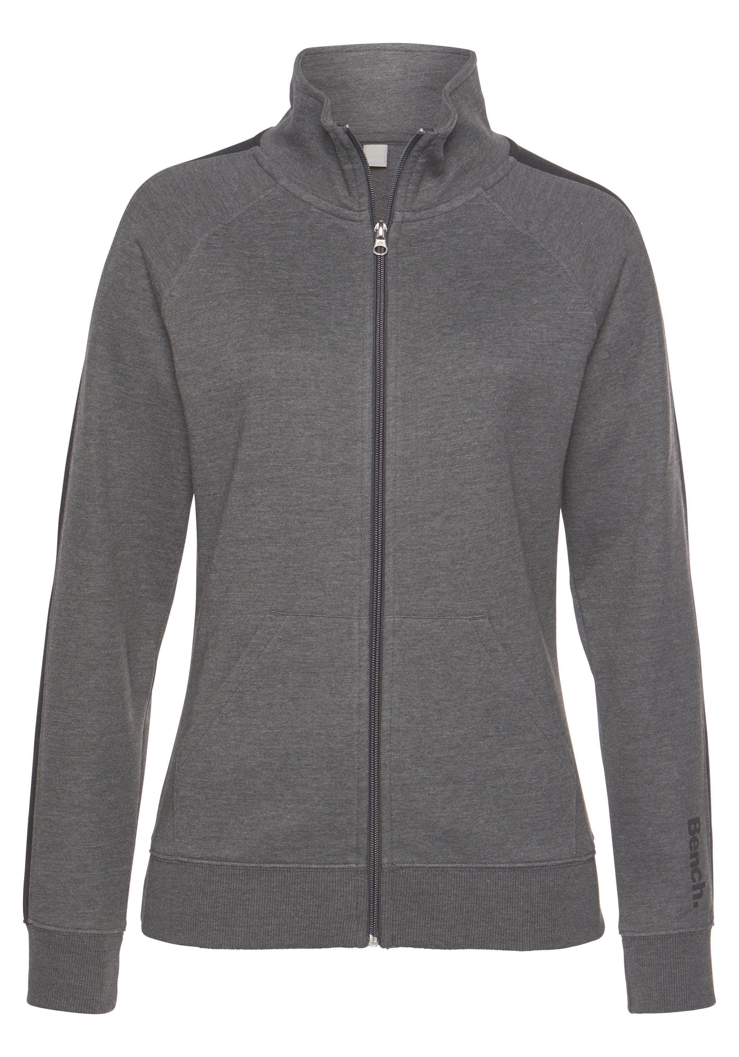 Bench. Loungewear Sweatjacke mit Seitenstreifen und Stehkragen, Loungewear. € 39,99