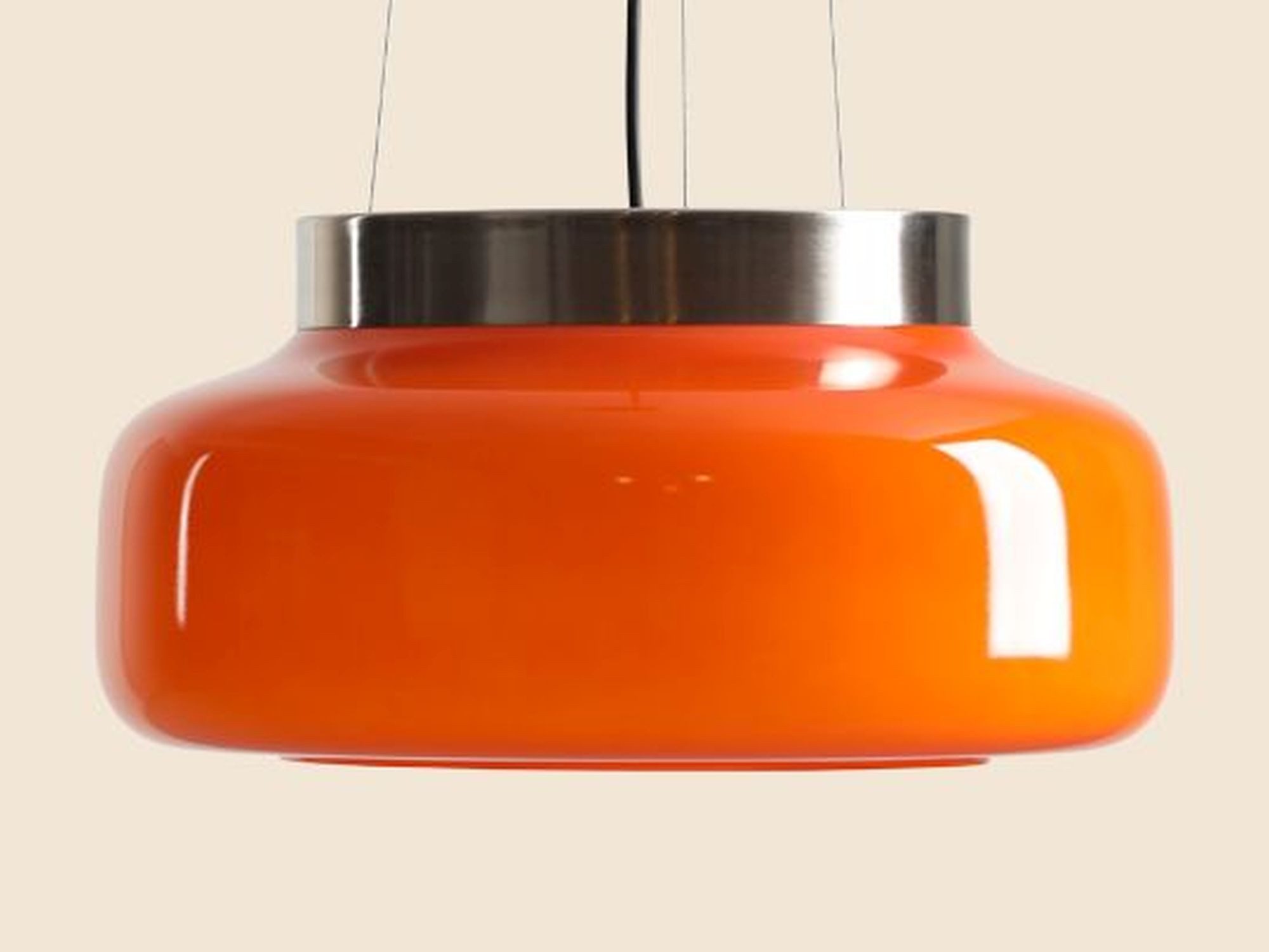 Licht-Erlebnisse Pendelleuchte ERAN, Glas Metall H: max. 220 cm Ø 39.5 cm Orange GX53 rund Modern