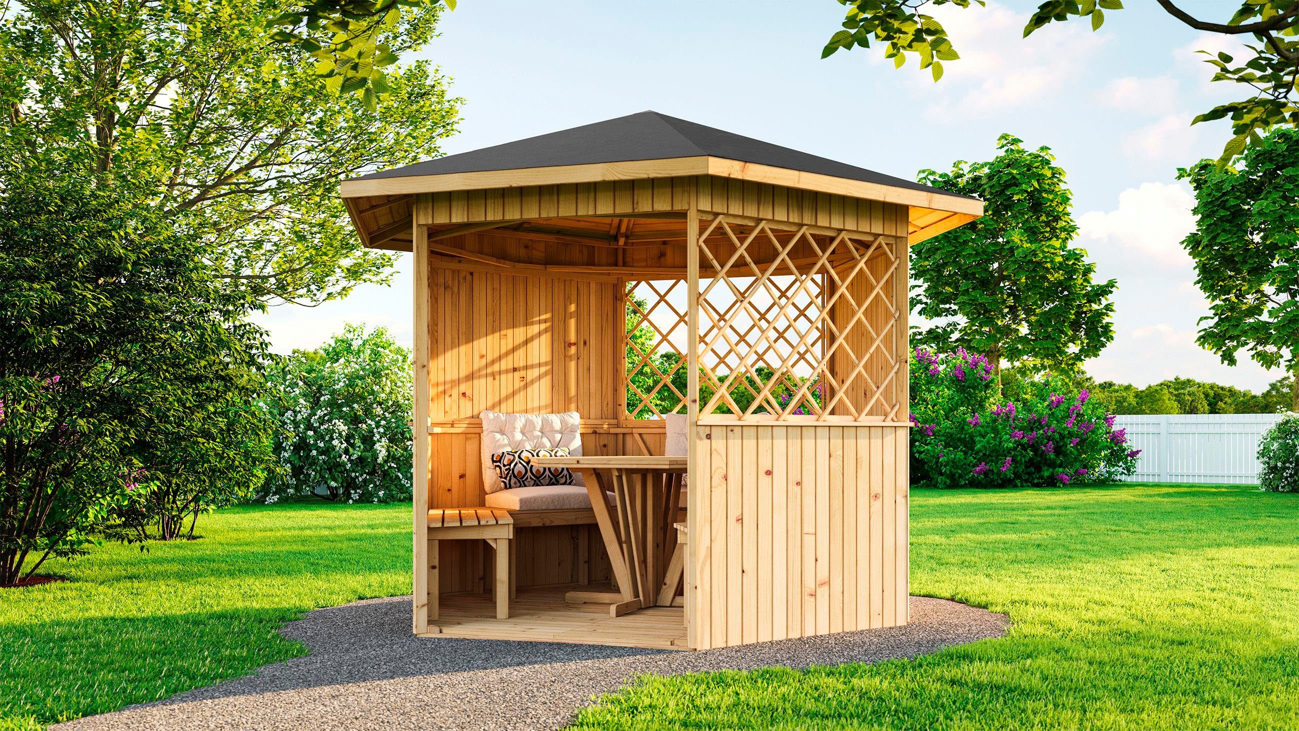 weka Pavillon 233 "Alles dabei", 18 mm Massivholzboden