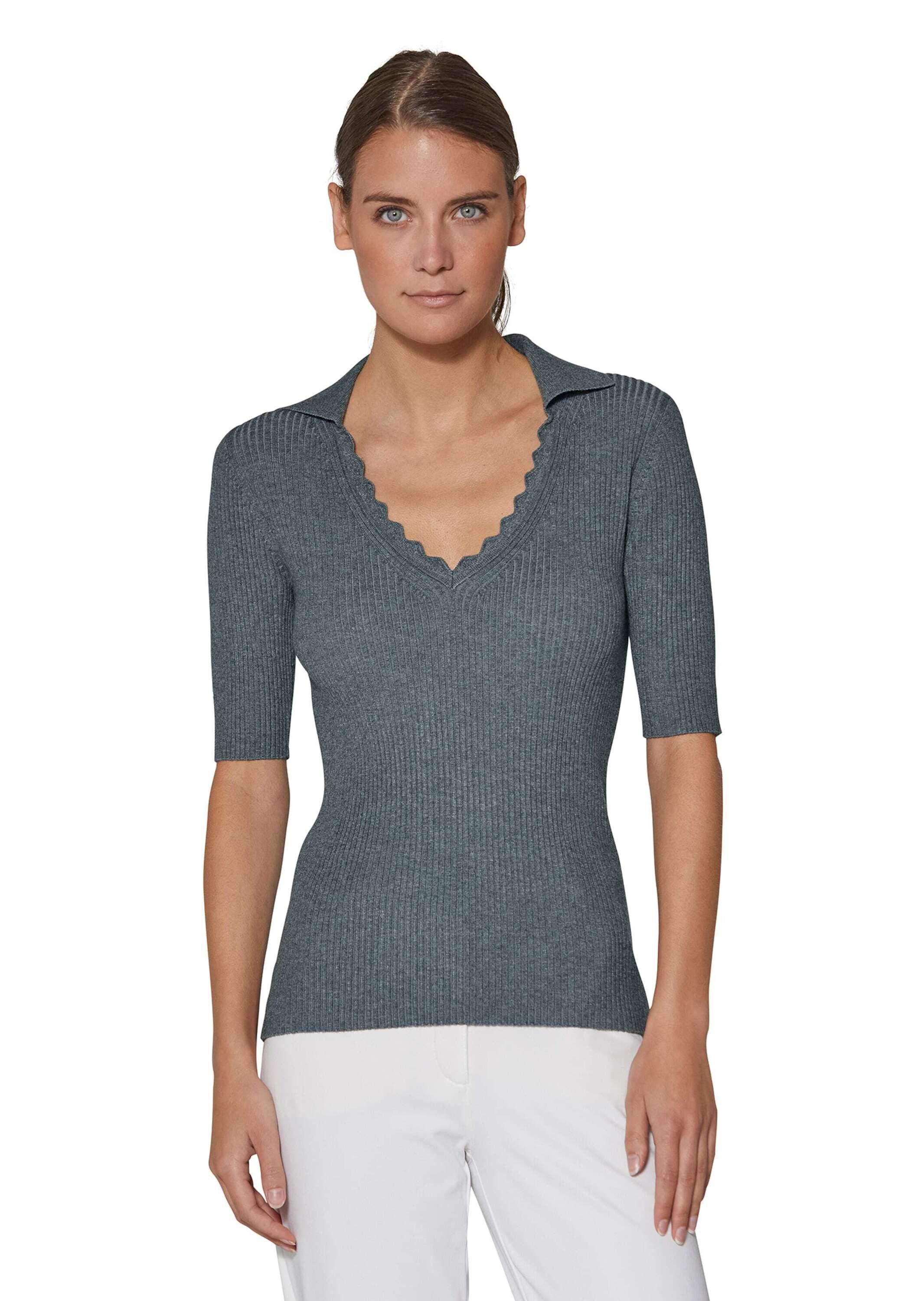 Strickpullover Pullover mit Wellenkante