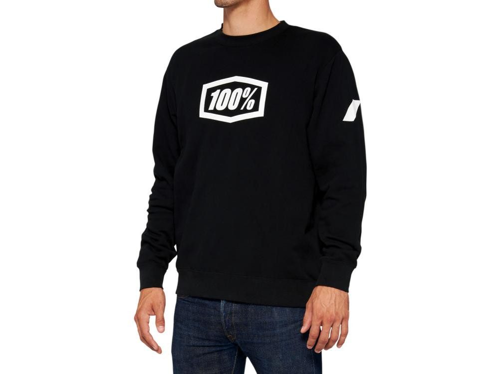 100% Funktionsshirt 100% Icon Pullover Crewneck Sweatshirt S black - komfortabler Logo-Swe