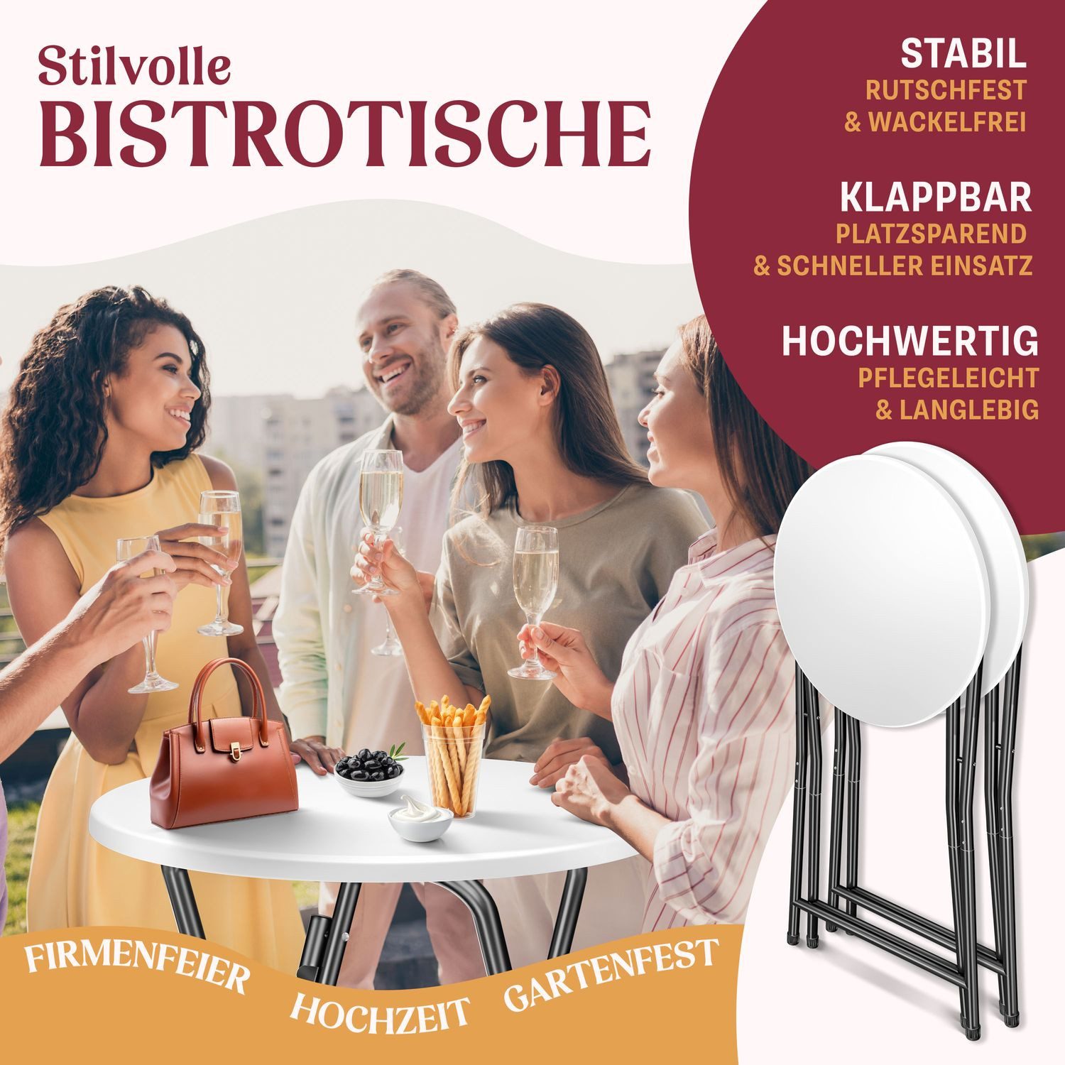 KESSER Bistrotisch Stehtisch Bistrotisch mit PVC-Platte günstig online kaufen