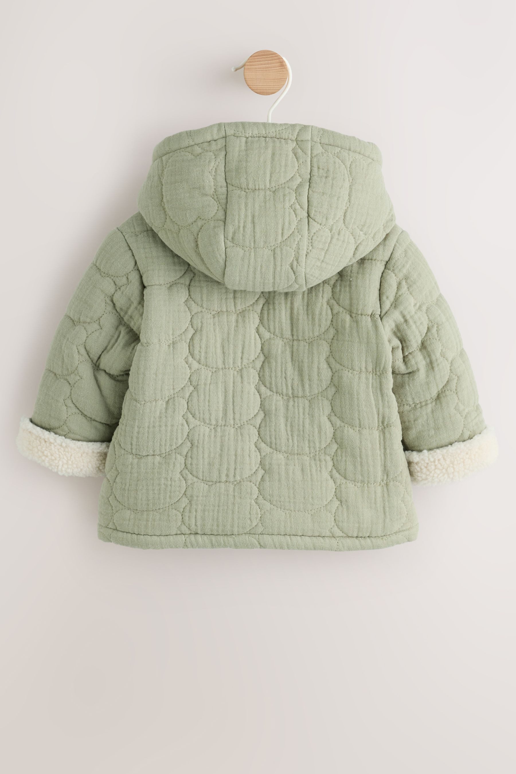 Next Steppjacke Baby Steppjacke in Knitteroptik mit Bär-Gesicht (1-St)