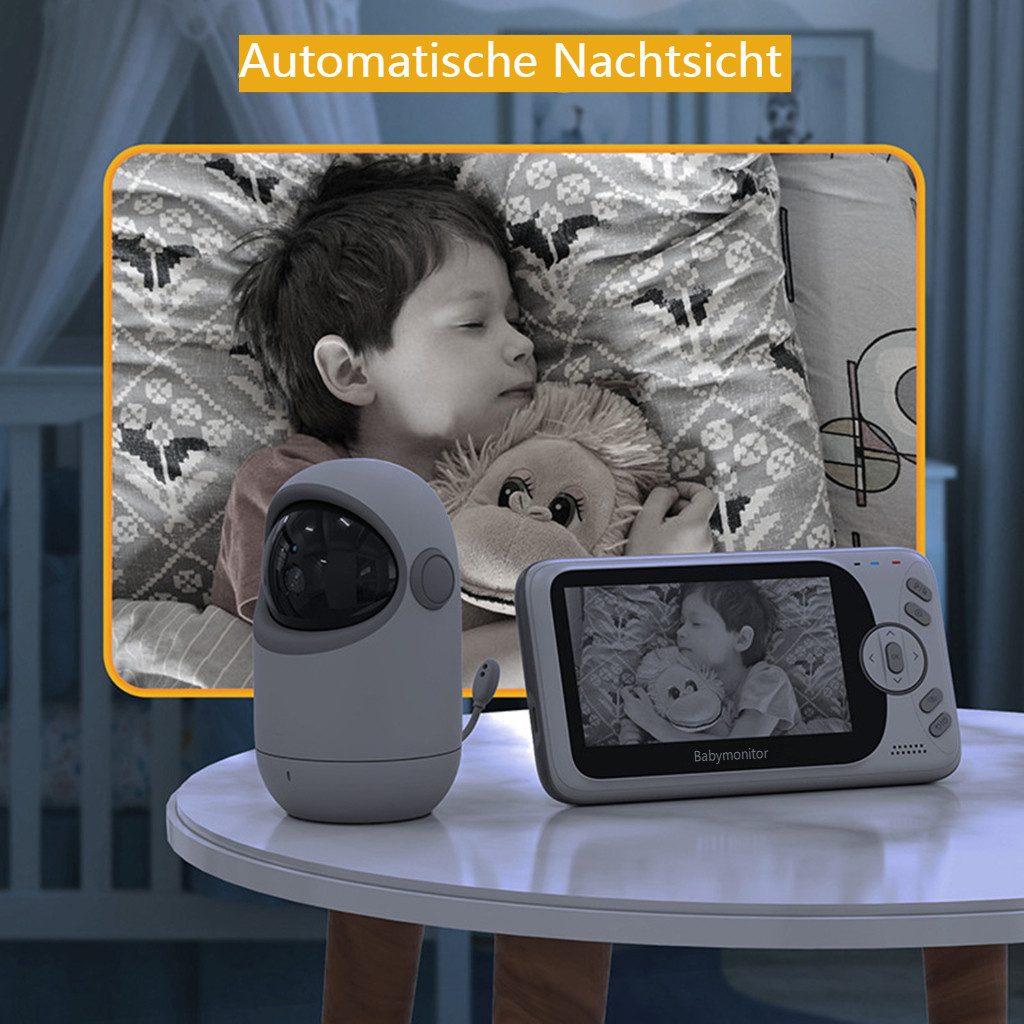 Insma Video-Babyphone Babyphone mit 4,3" LCD 1080P Kamera Video Baby Monitor, Infrarot-Nachtsicht, Temperaturerkennung, Schlaflieder, Zwei-Wege-Audio, Gegensprechfunktion