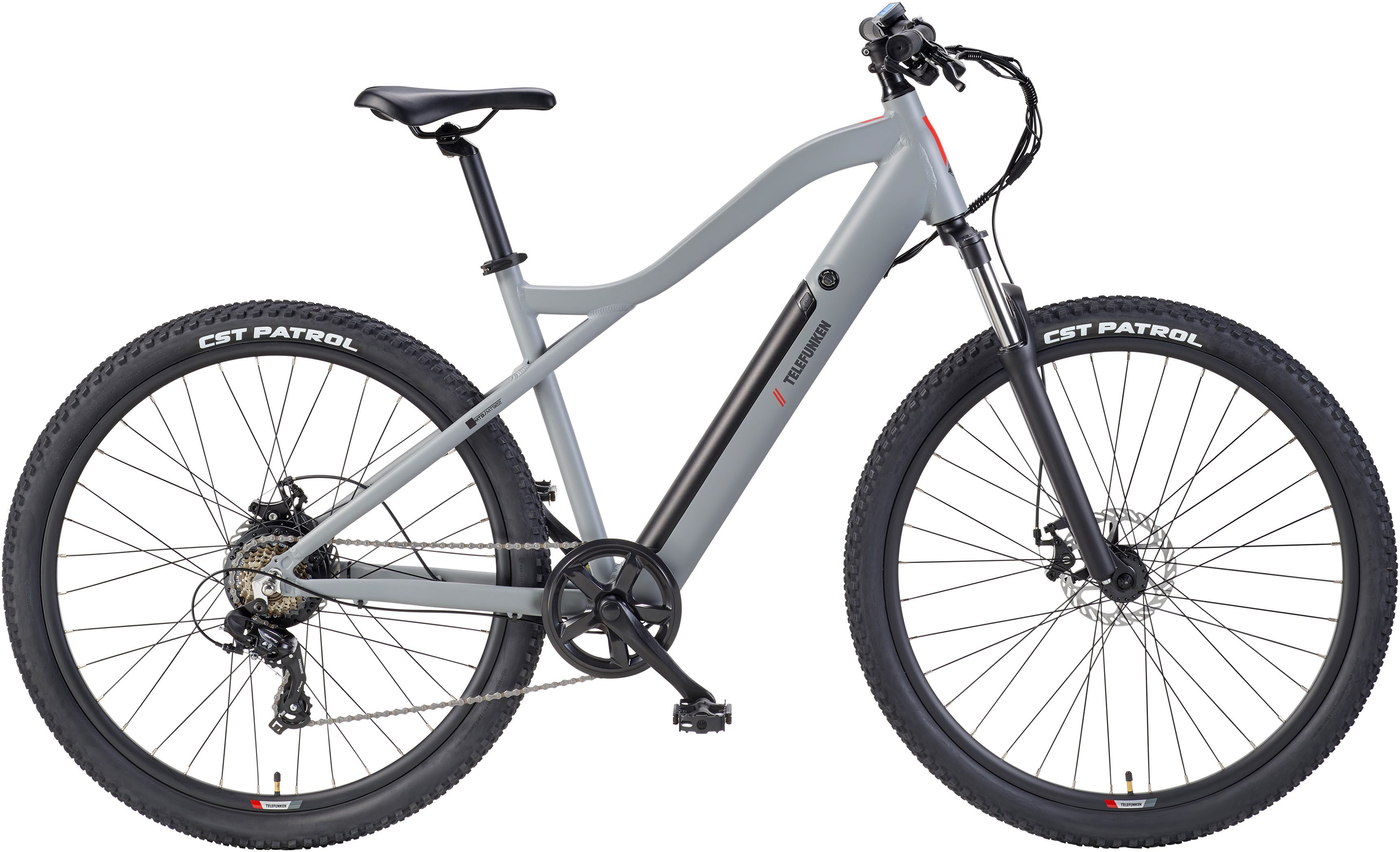 Telefunken E-Bike Mountainbike Aufsteiger MT922, 7 Gang Shimano TY300D Schaltwerk, Kettenschaltung, Heckmotor, 489,6 Wh, Pedelec, Elektrofahrrad, Damen u. Herren, E-MTB, Mountainbike, 29 Zoll