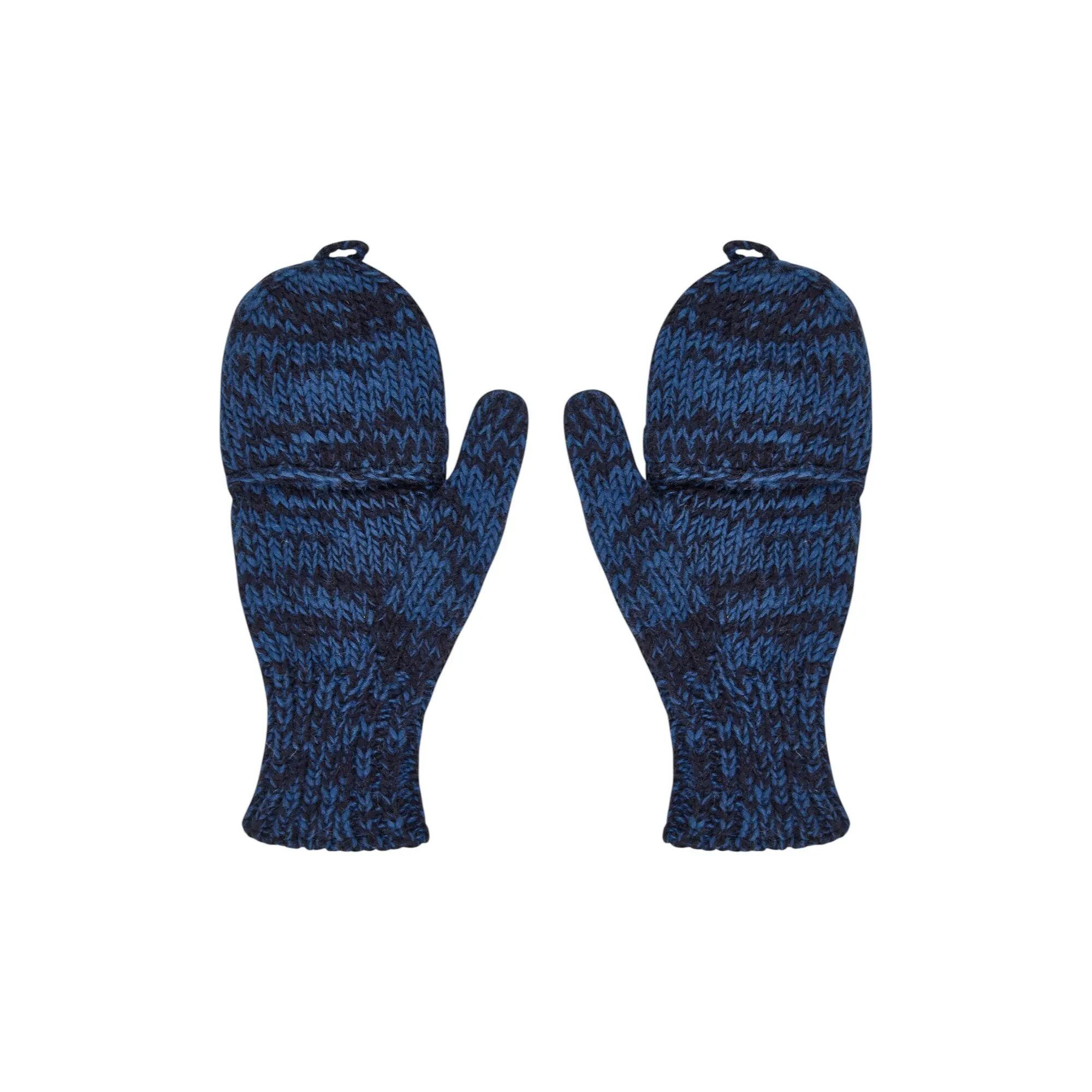 THC Natural Line Strickhandschuhe THC Klapphandschuhe 716 blau (1-St., 1 Paar) abklappbare Fingerspitzen